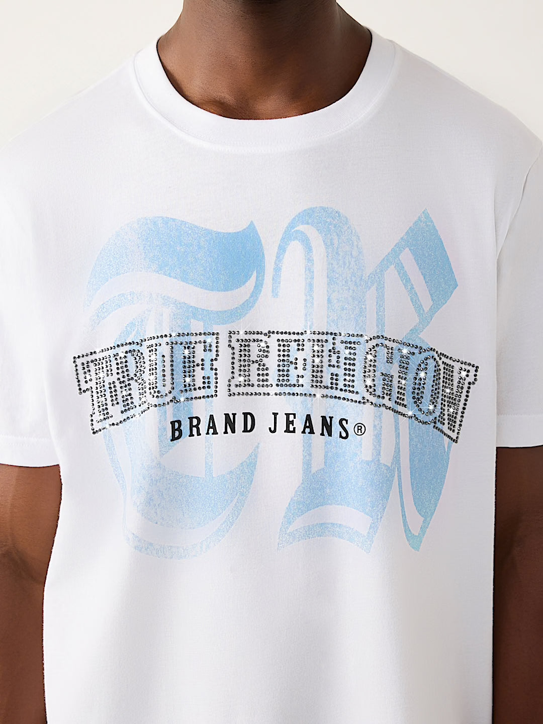 Men's True Religion Rhinestone Logo Tee White