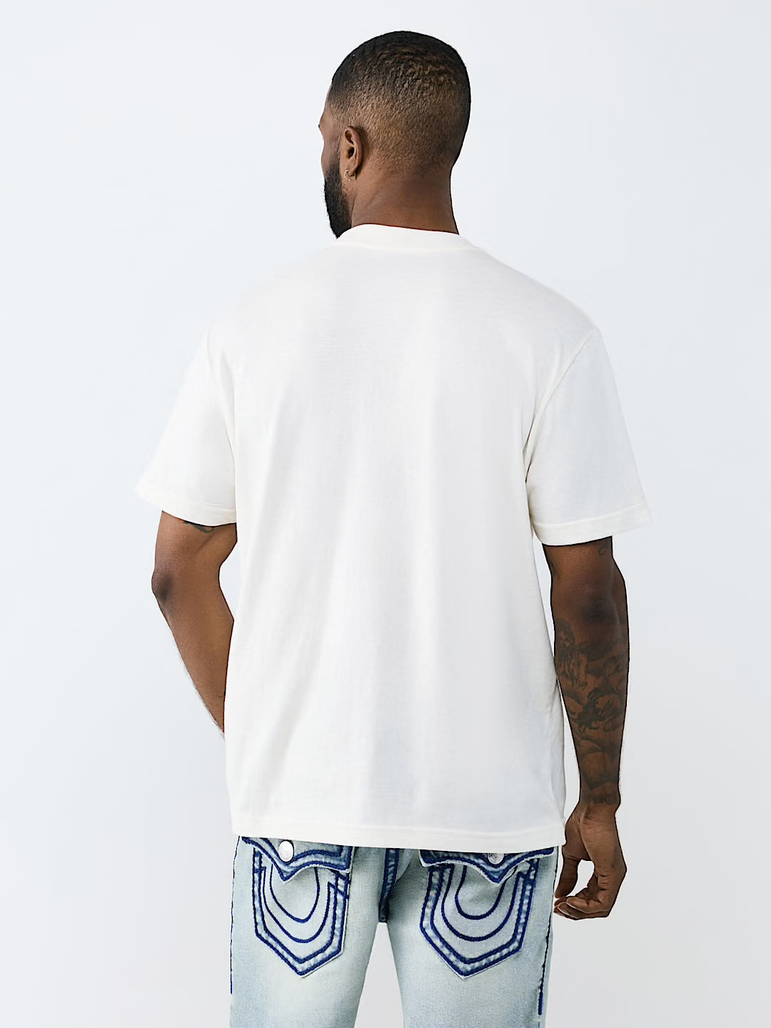 Men's True Religion Checkered Buddha Tee White