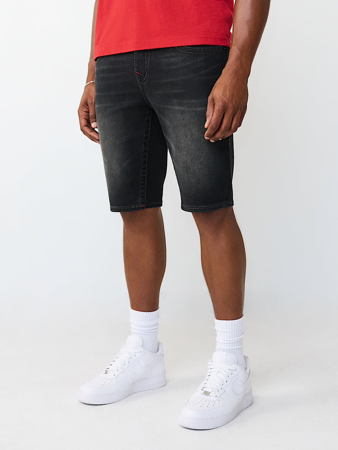 Men's True Religion Ricky Big T Flap Shorts Albarn Black Wash