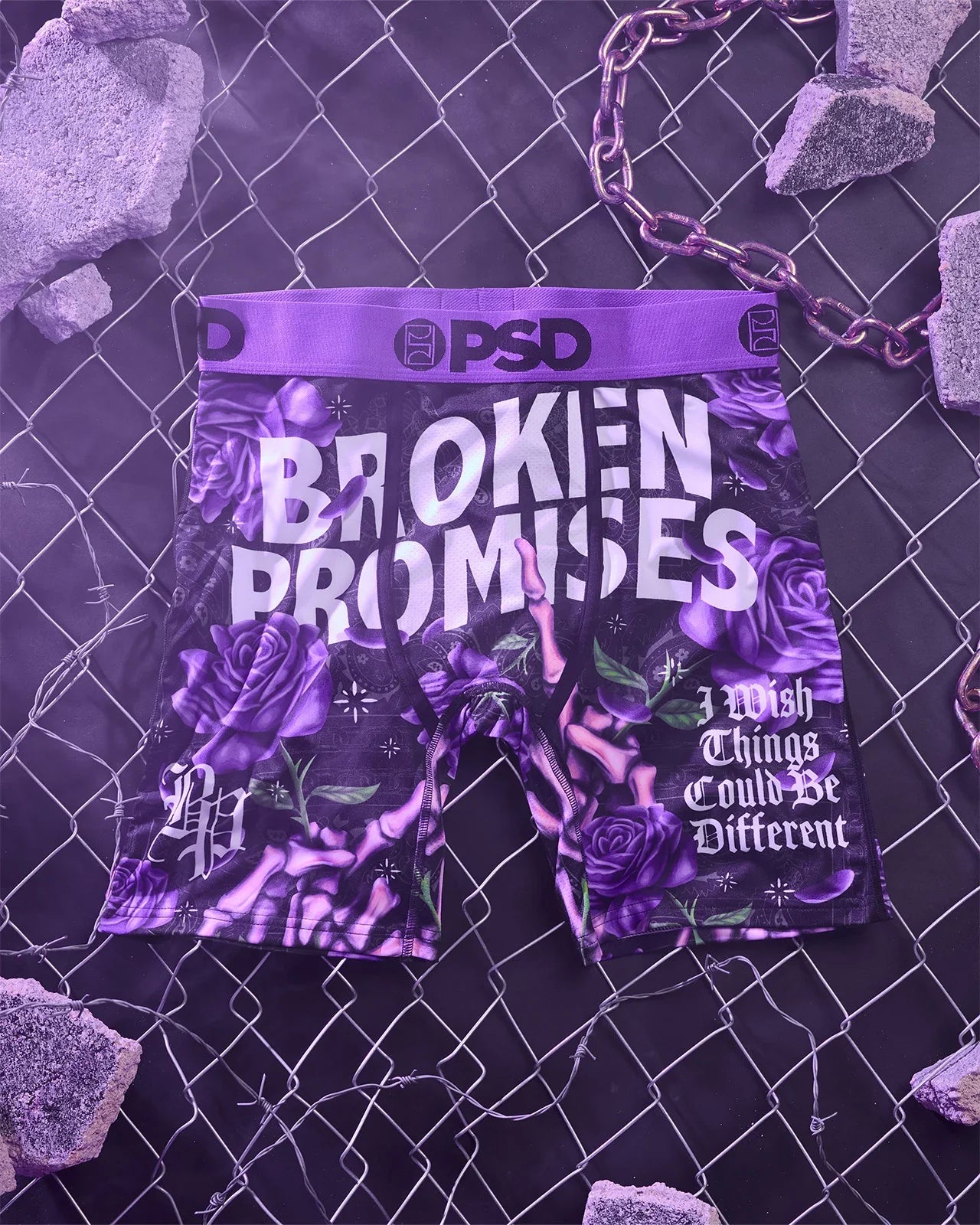 Men's PSD Broken Promises Boxer Briefs Wish Purple