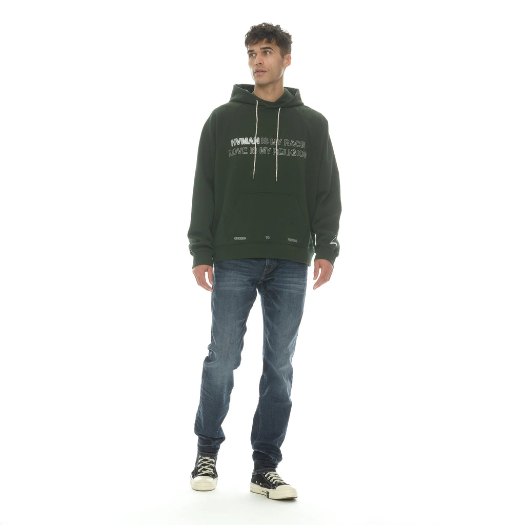 Men's HVMAN Is My Race Pullover Sweatshirt Black Forest