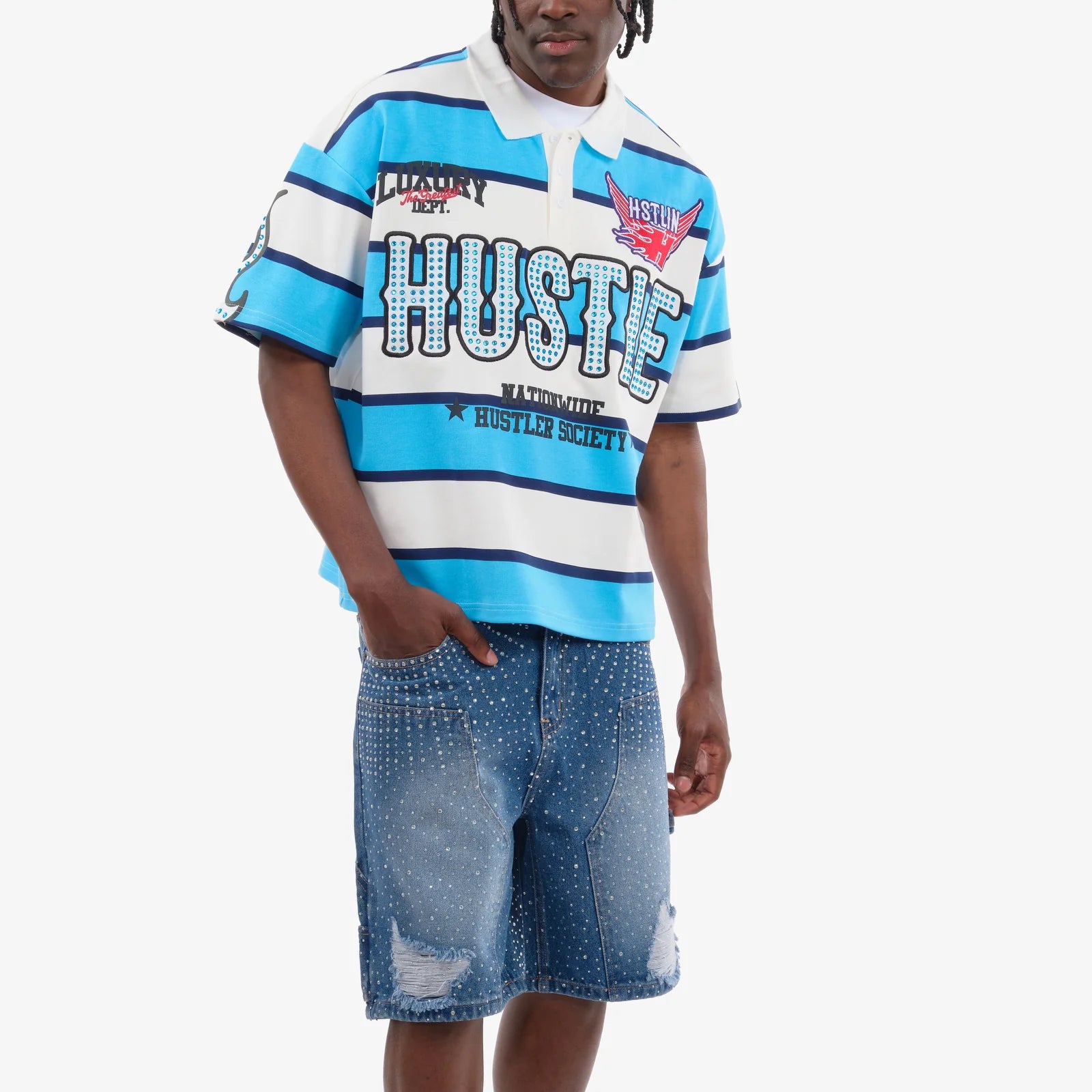 Men's Copper Rivet Hustle Polo Blue