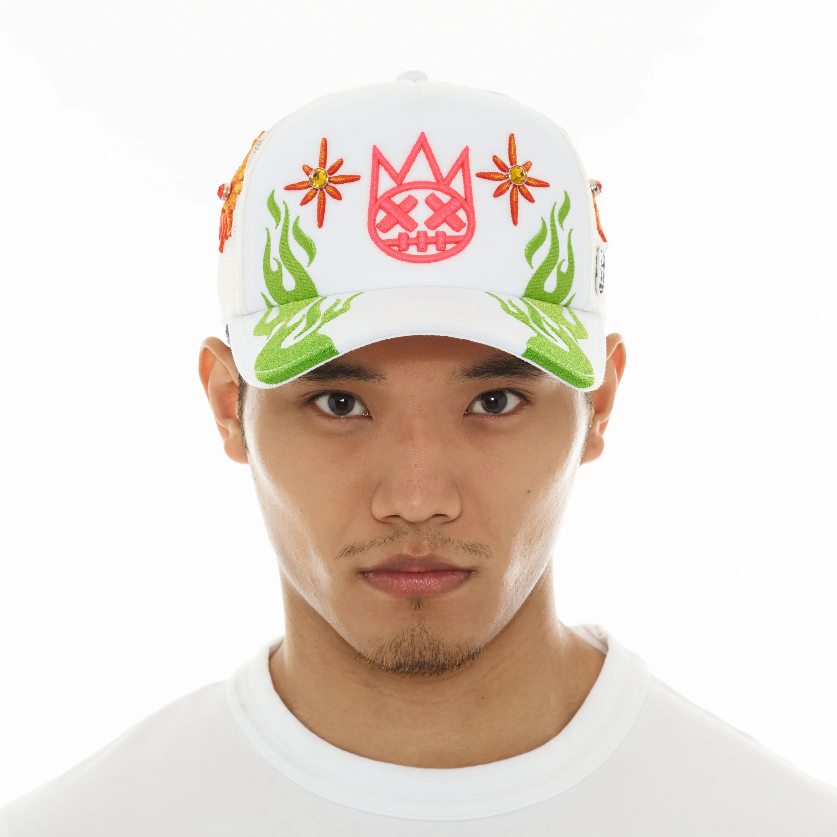 Cult of Individuality Sunny Daze Spider Trucker Hat Winter White