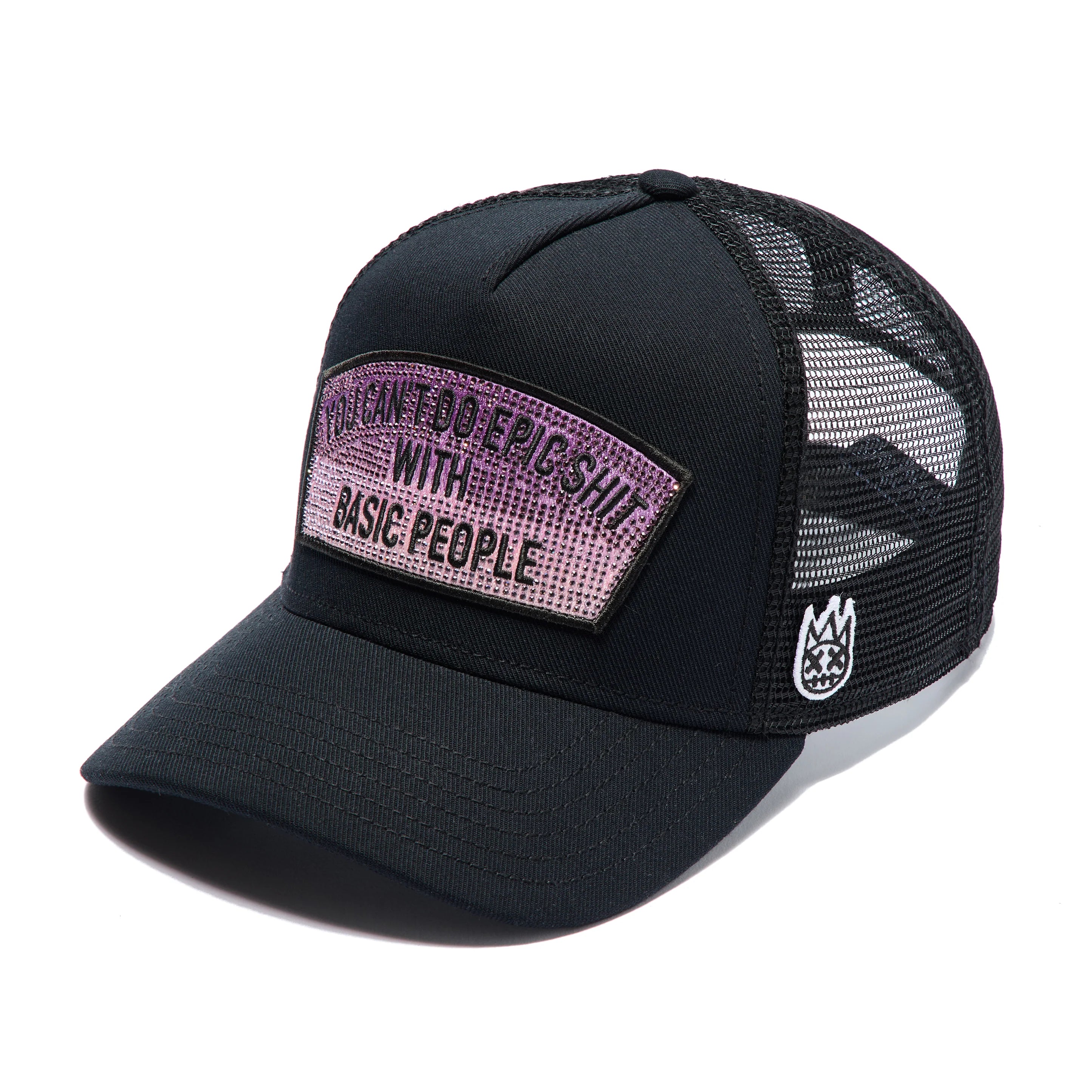 Cult of Individuality Epic Shit Crystals Trucker Hat Black