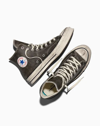 Men's Converse Chuck 70  Burnished Leather High Top Shoes Black