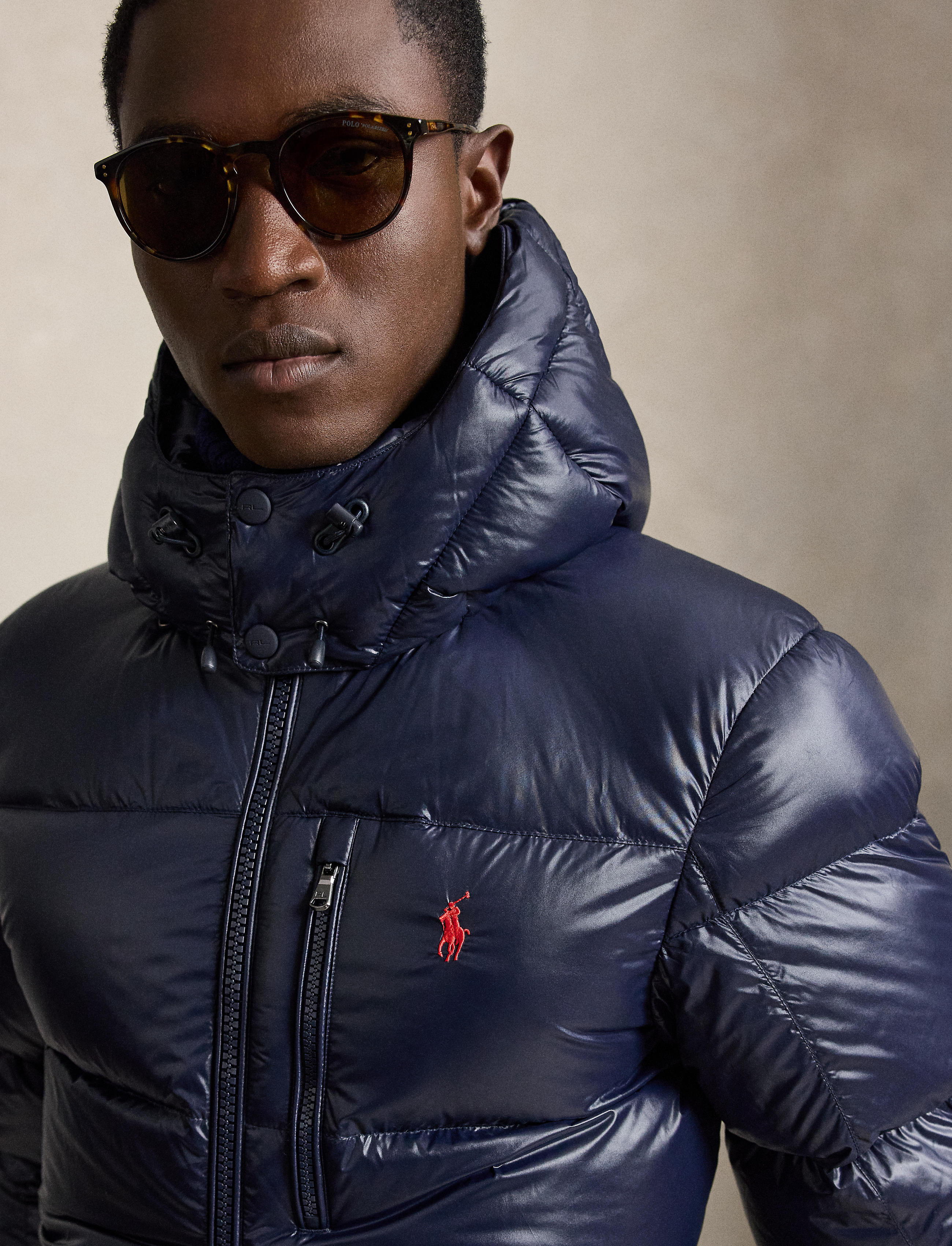 Men's Polo Ralph Lauren The Gorham Glossed Down Jacket Collection Navy Glossy