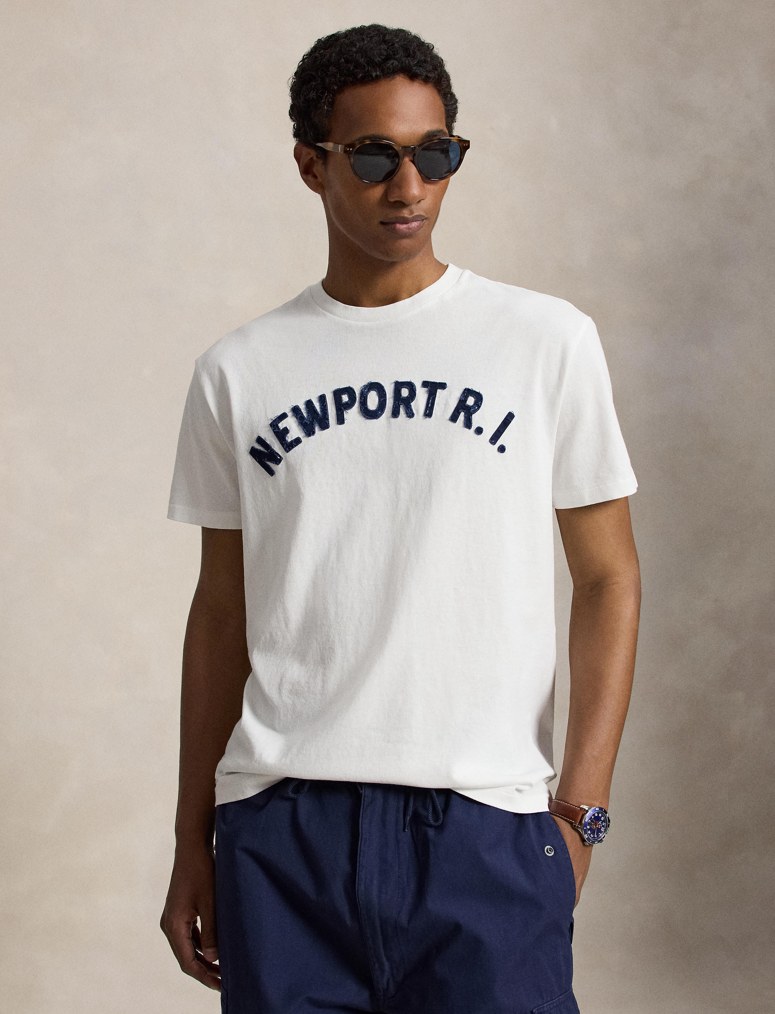 Men's Polo Ralph Lauren Classic Fit Jersey Graphic T-Shirt White