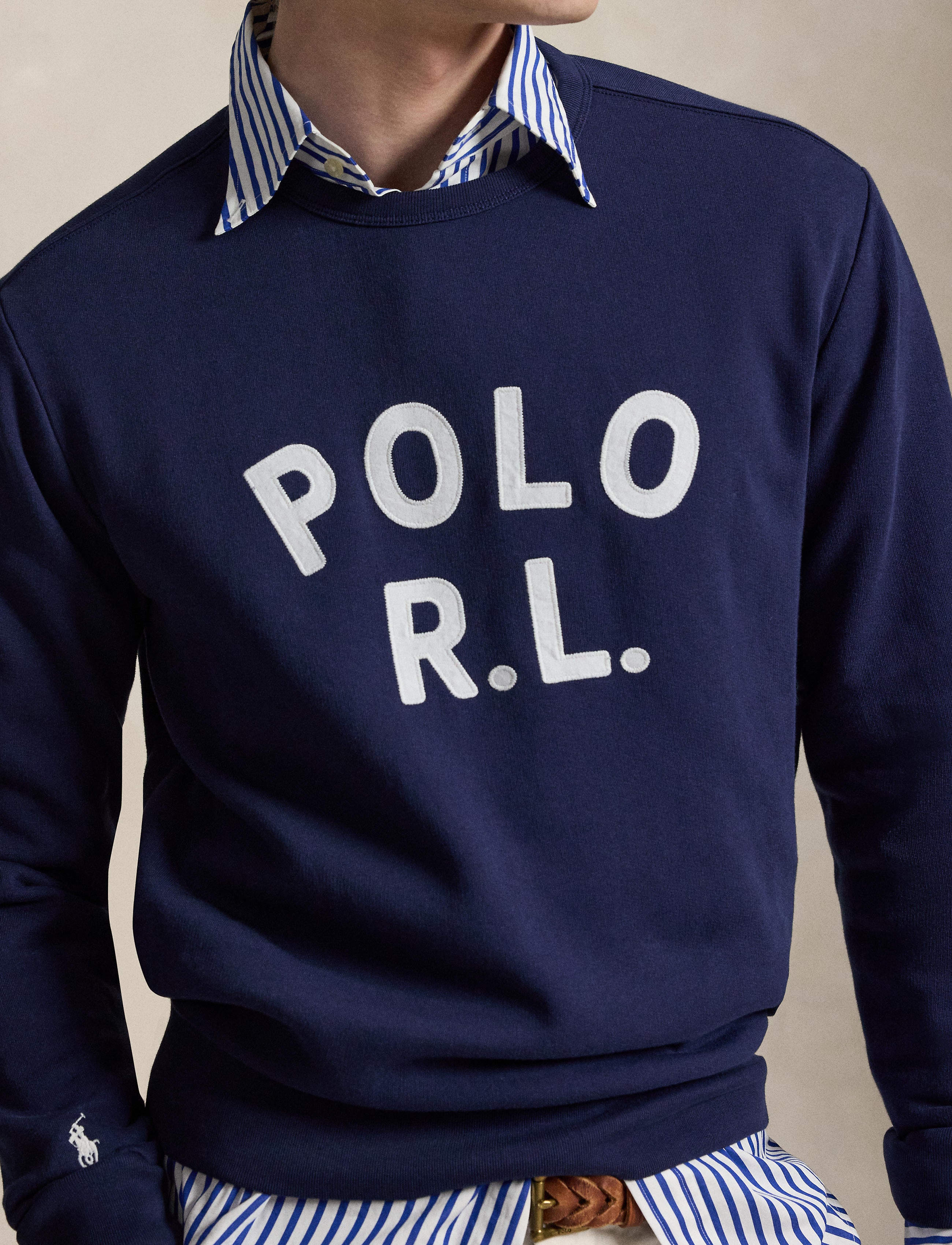 Men's Polo Ralph Lauren Logo Fleece Sweatshirt Newport Navy