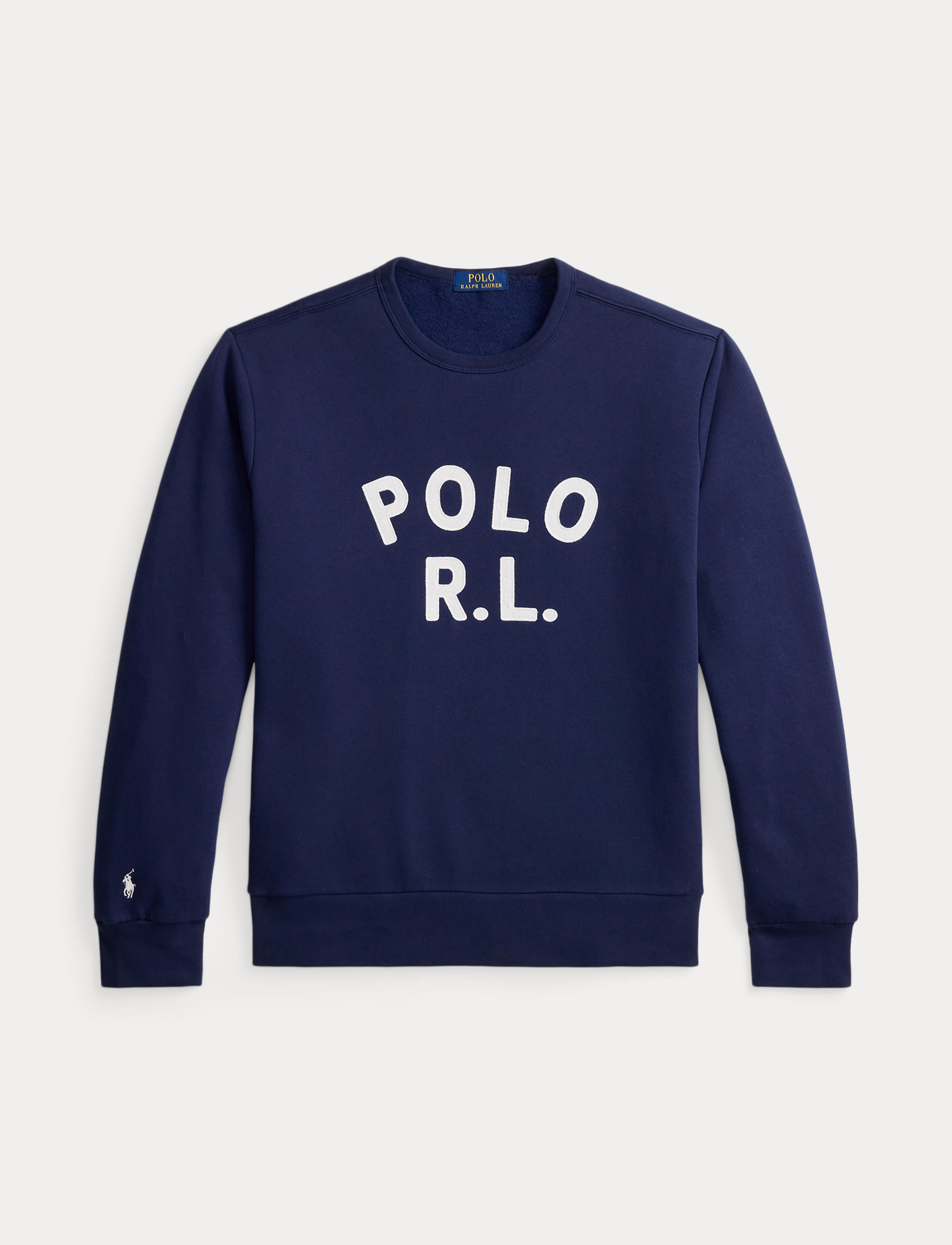 Men's Polo Ralph Lauren Logo Fleece Sweatshirt Newport Navy