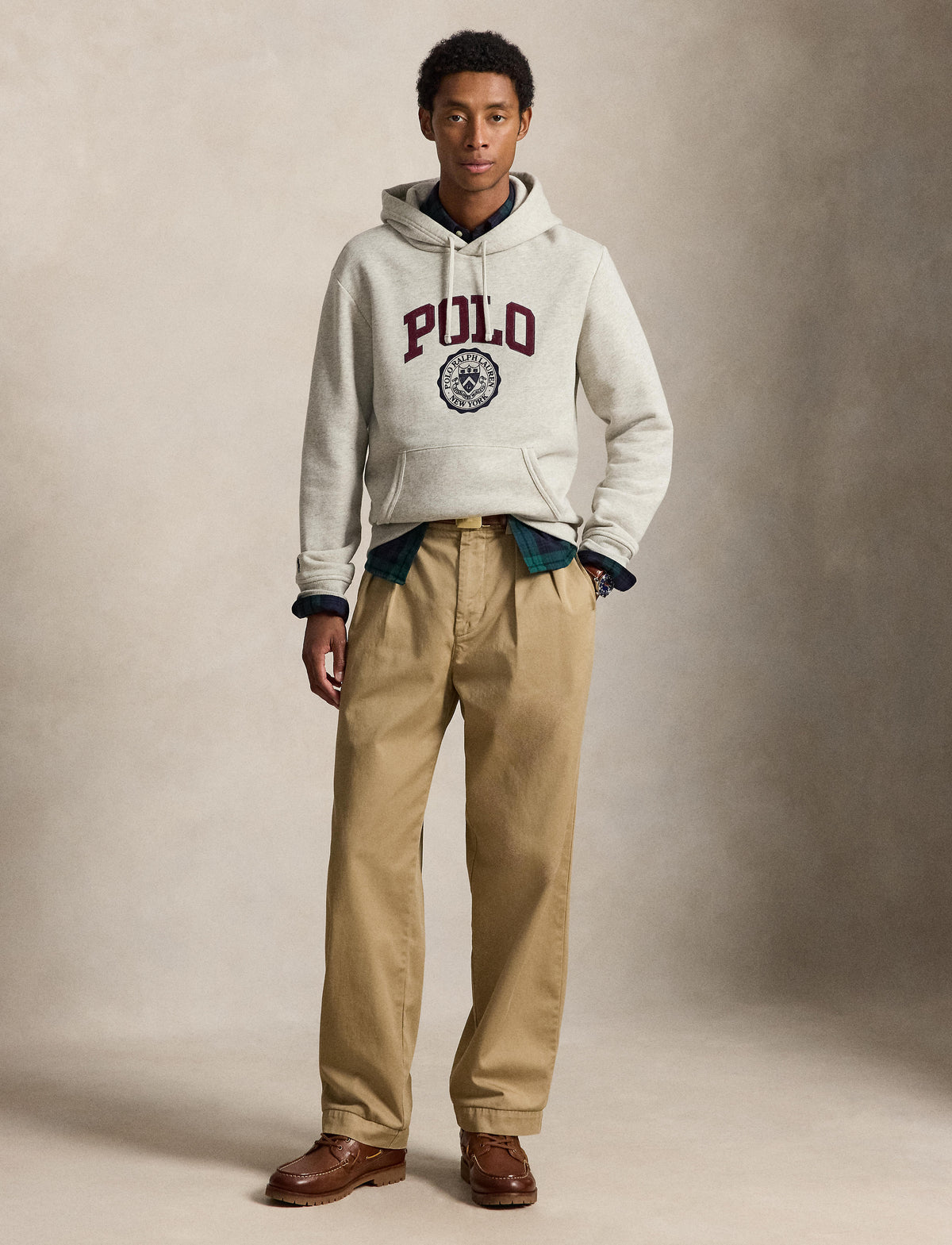 Men's Polo Ralph Lauren Logo Fleece Hoodie Sport Heather