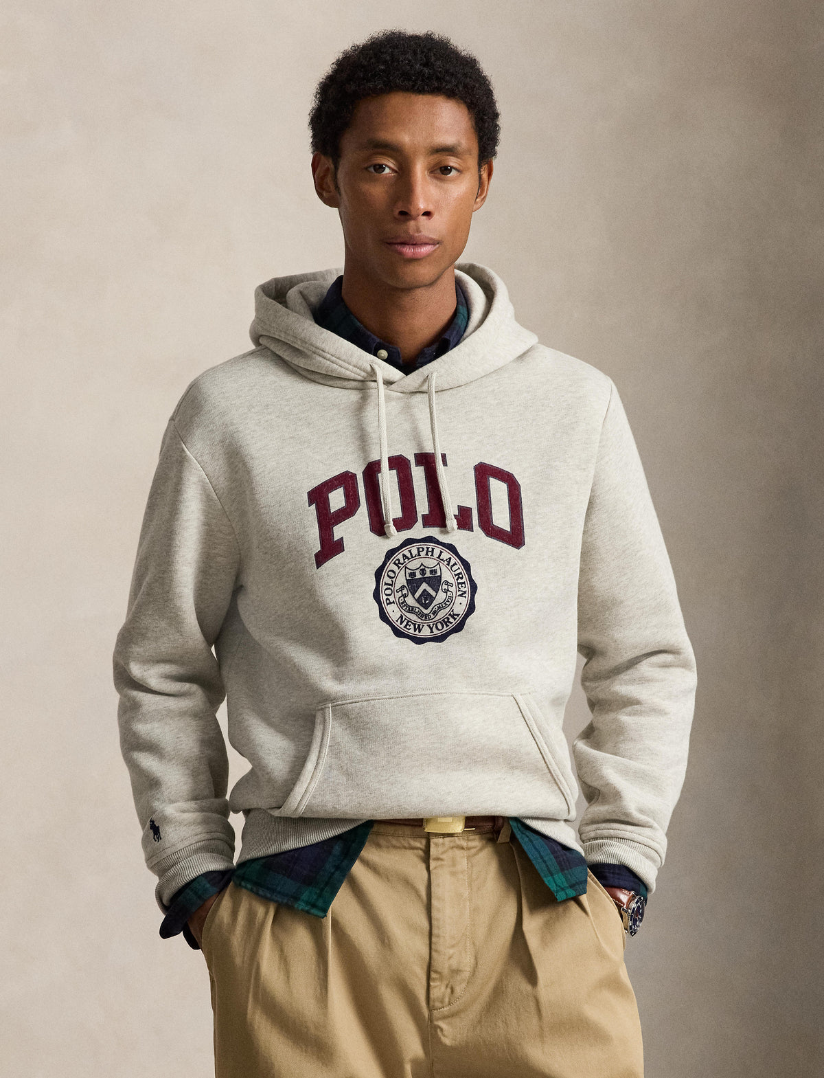Men's Polo Ralph Lauren Logo Fleece Hoodie Sport Heather