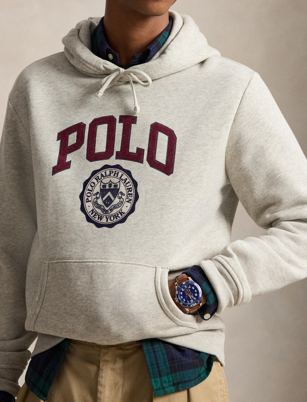 Men's Polo Ralph Lauren Logo Fleece Hoodie Sport Heather