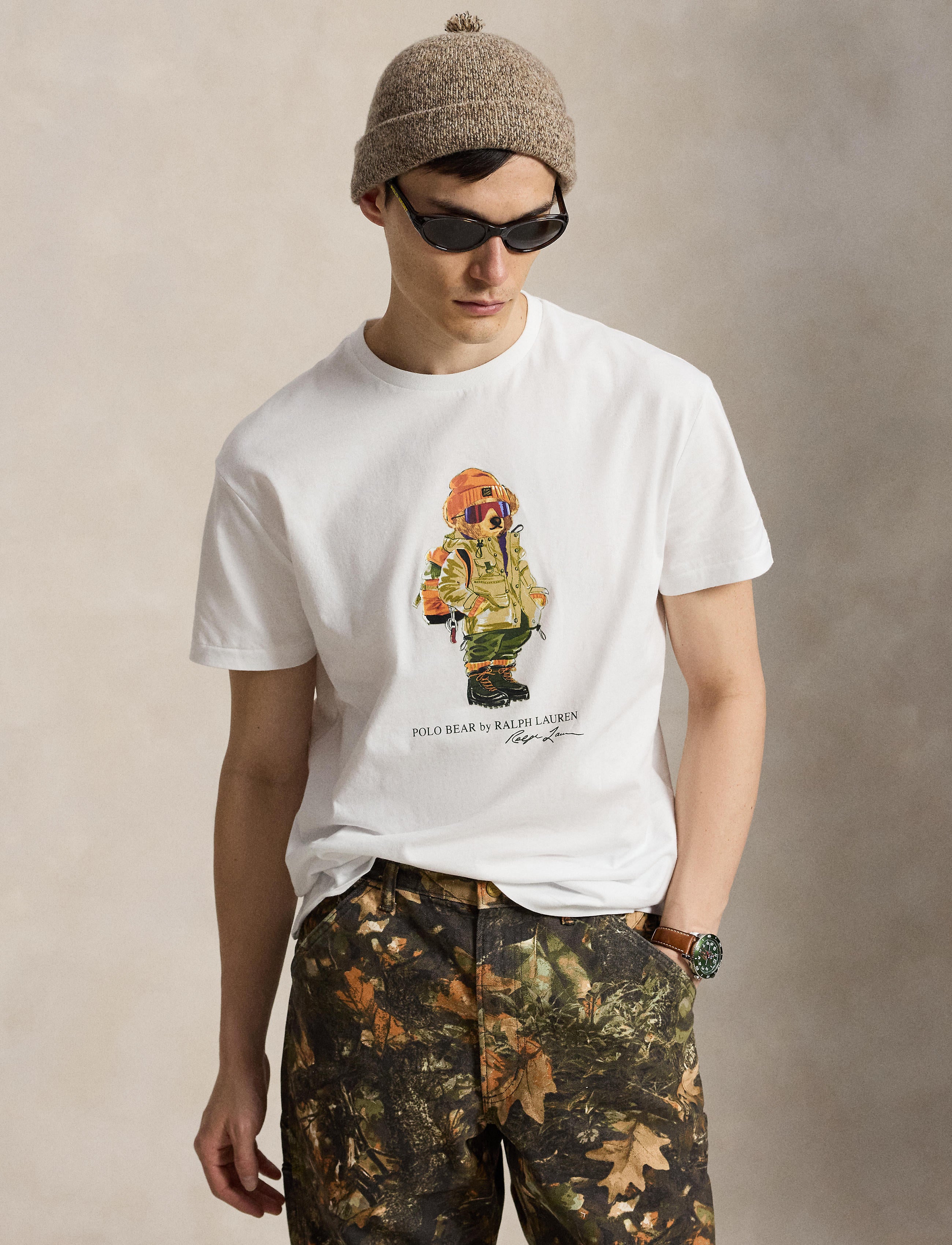 Men's Polo Ralph Lauren Polo Bear Red Rocks Jersey T-Shirt White
