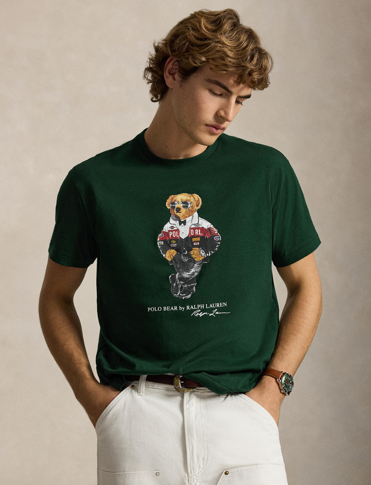 Men's Polo Ralph Lauren Classic Fit Polo Bear T-Shirt Moss Agate
