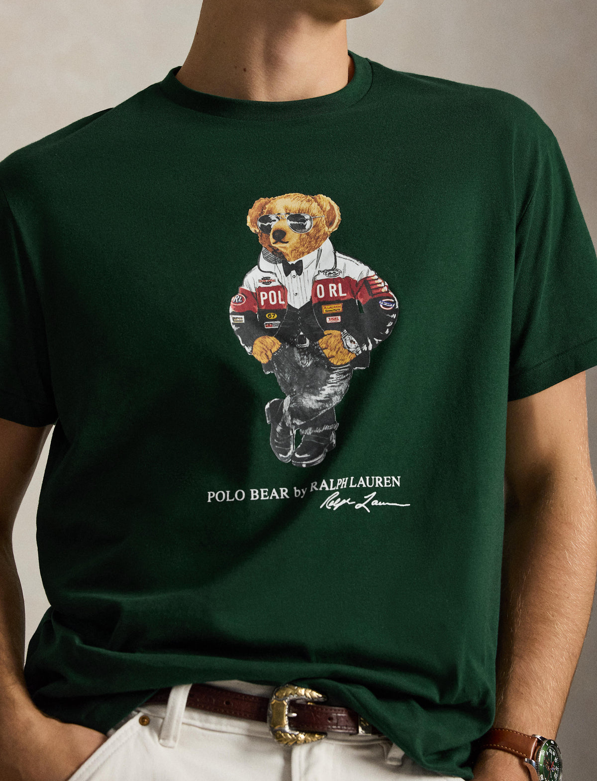 Men's Polo Ralph Lauren Classic Fit Polo Bear T-Shirt Moss Agate