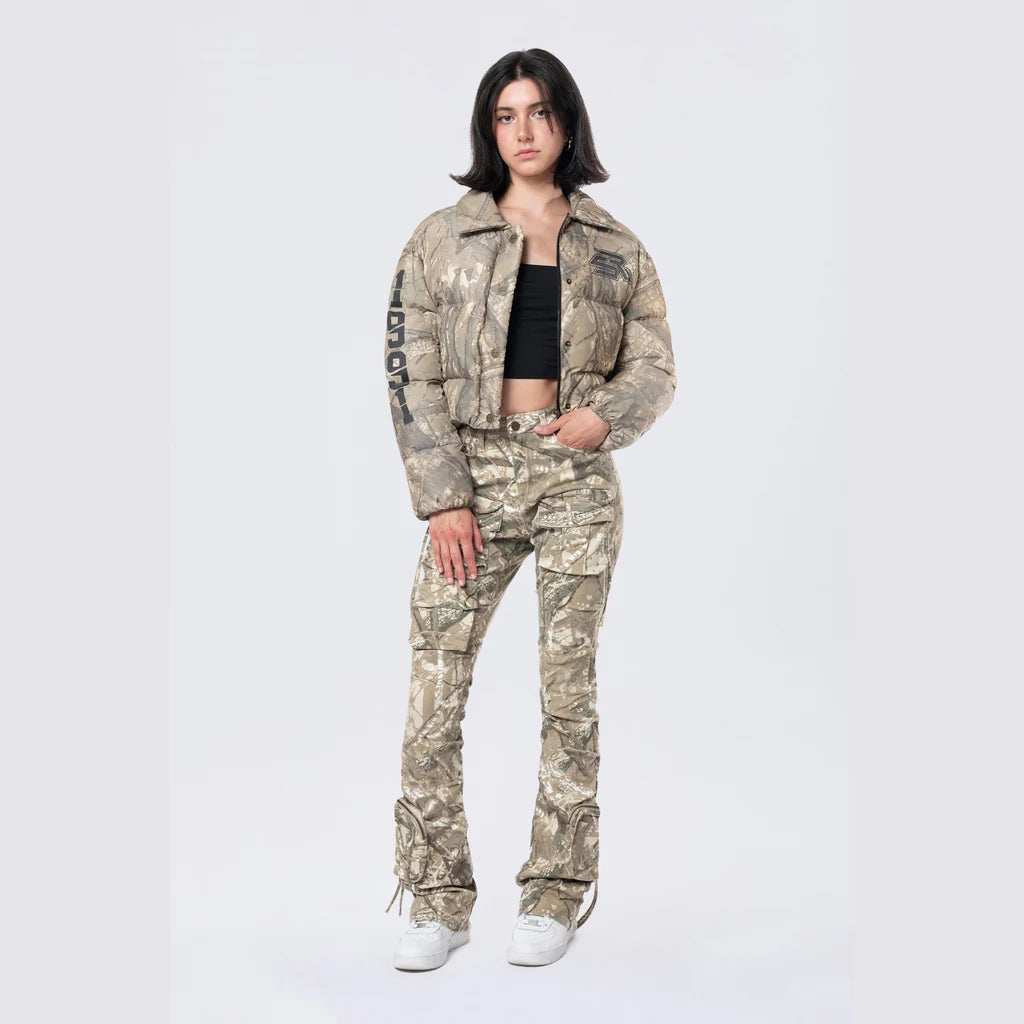 Women's Smoke Rise Patched Puffer Jacket Khaki