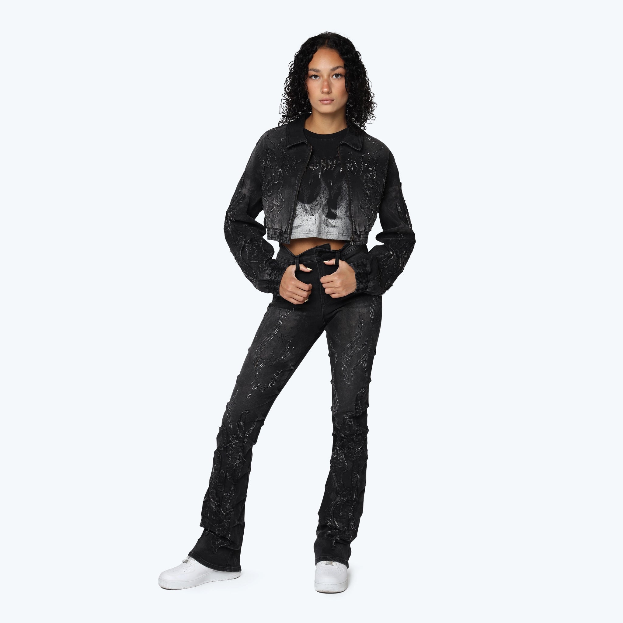 Women's Smoke Rise High Rise Stacked Side Pinched Jeans Derby Black