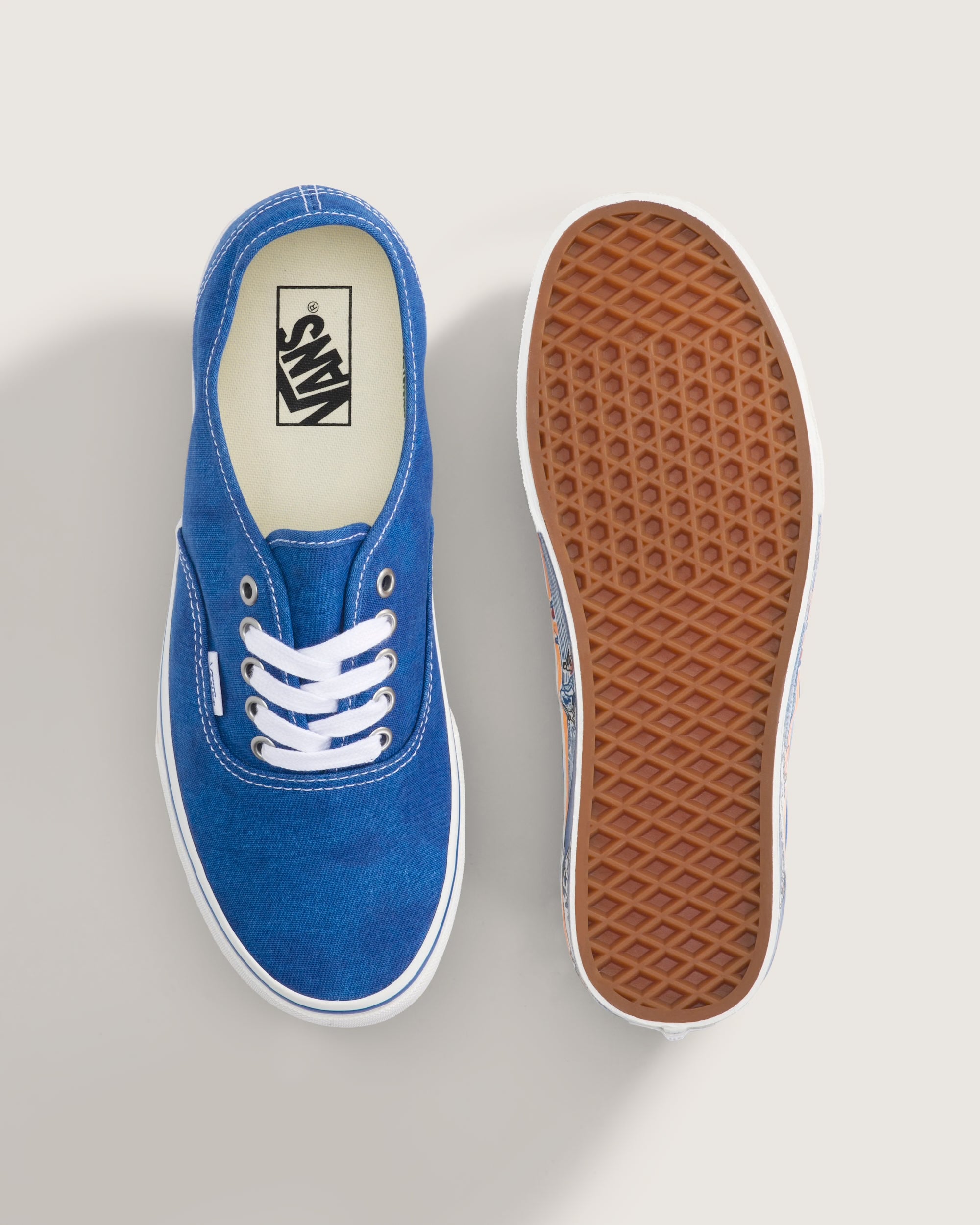 Men's Vans Authentic Shoes Sidewall Print Classic Blue