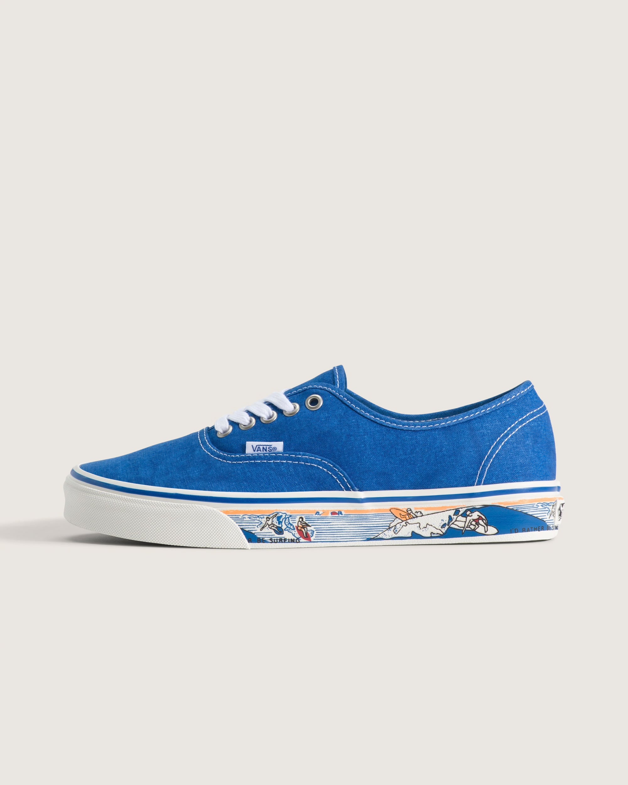 Men's Vans Authentic Shoes Sidewall Print Classic Blue