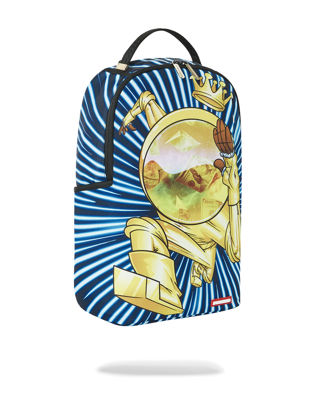 Sprayground gold astronaut on the run backpack on sale