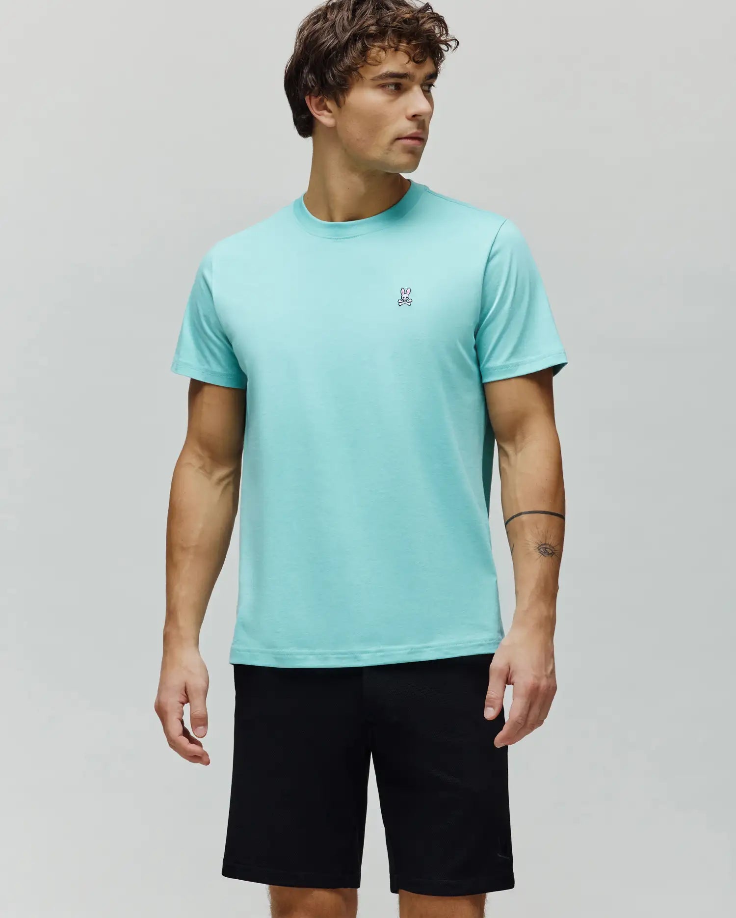 Men's Psycho Bunny Classic Crew Neck Tee Aqua Haze