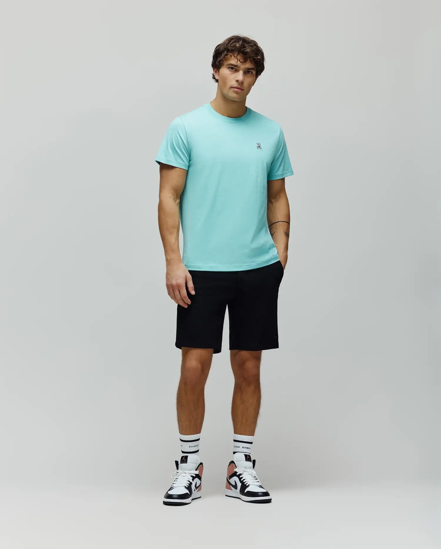 Men's Psycho Bunny Classic Crew Neck Tee Aqua Haze