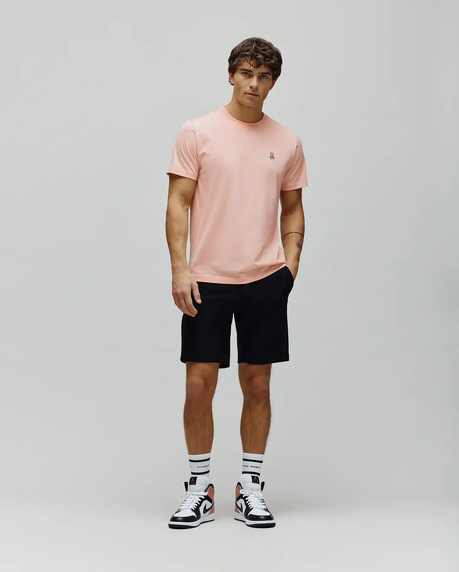 Men's Psycho Bunny Classic Crew Neck Tee Peach Melba