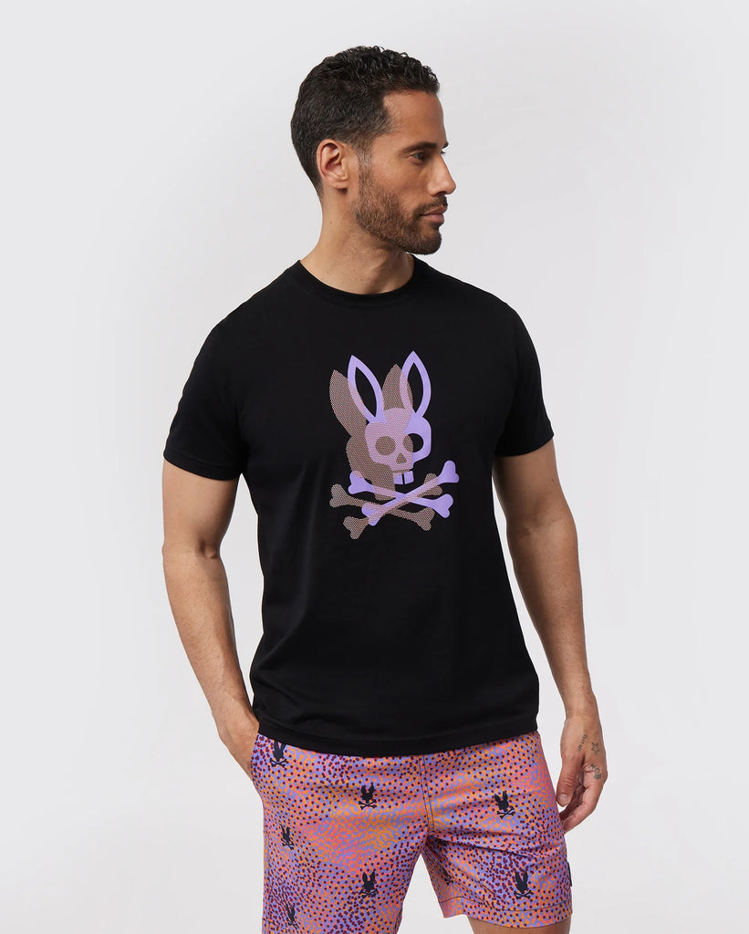 Men's Psycho Bunny Chicago HD Dotted Graphic Tee Black