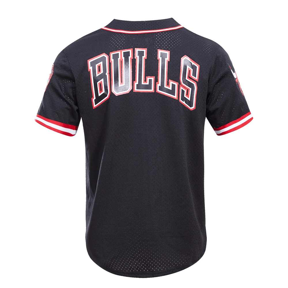 Men's Pro Standard NBA Chicago Bulls Logo Mesh Button Up Jersey Black BCB153898BLK