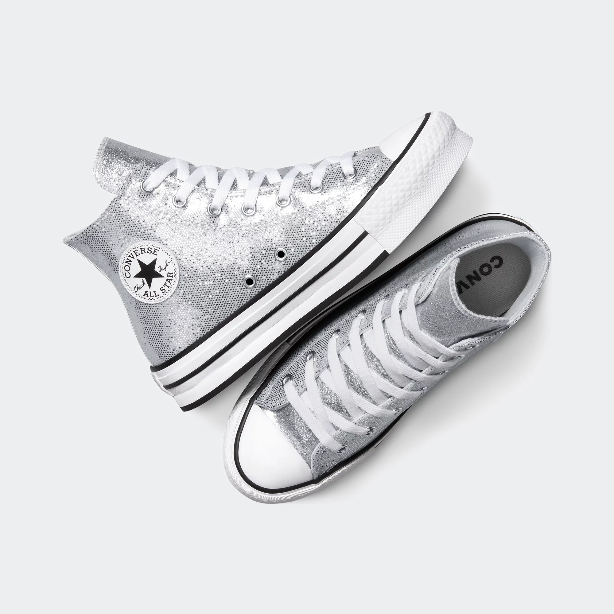 Kids Converse CTAS EVA Lift Platform Silver | Chicago City Sports