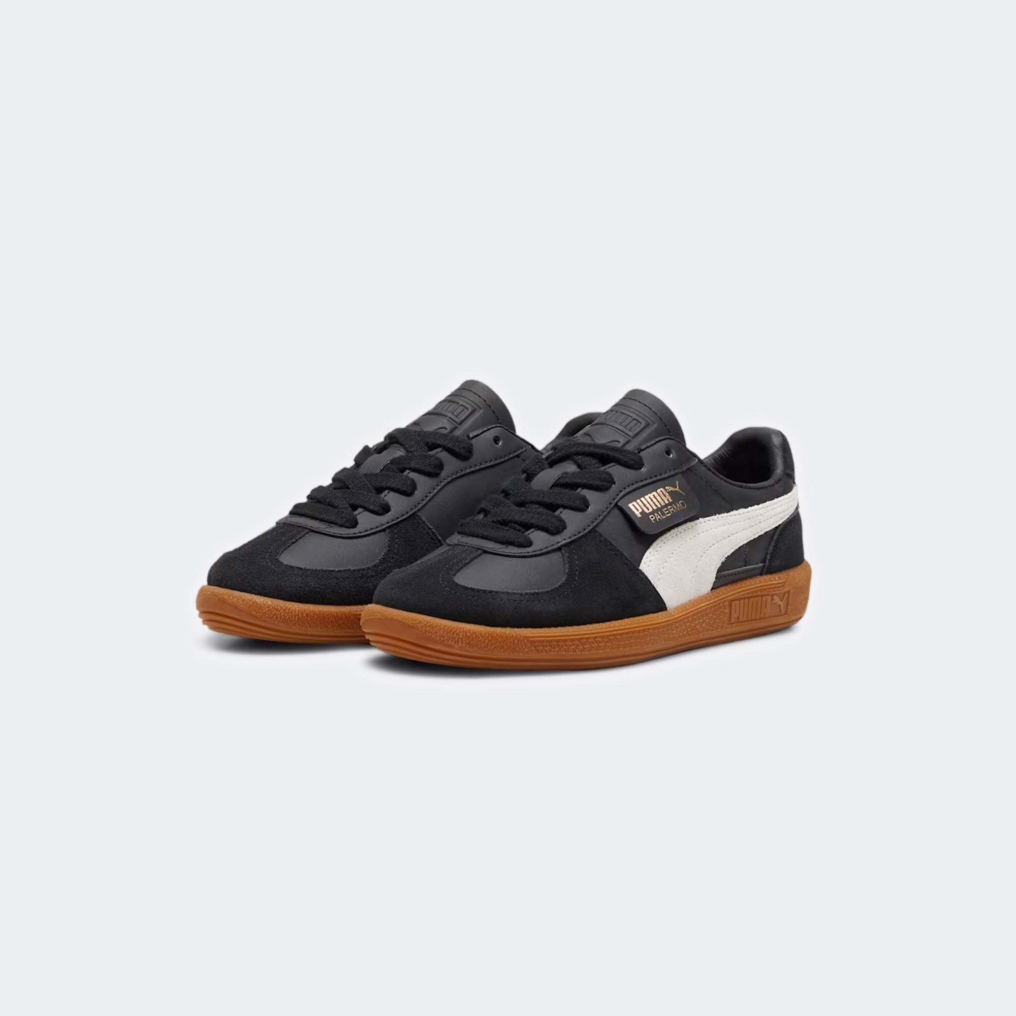 Kids PUMA Palermo Leather Shoes Black