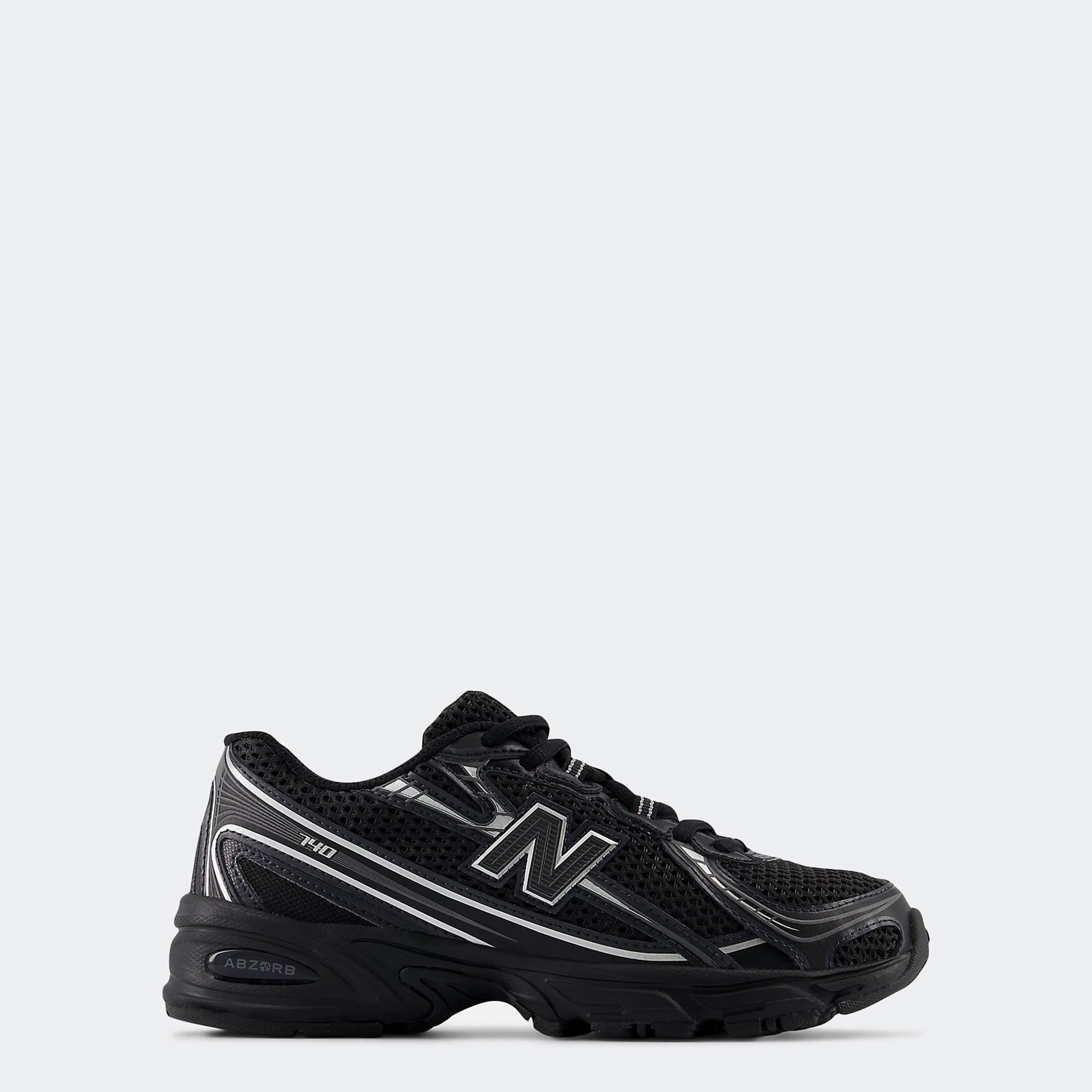 Big Kids New Balance 740 Bungee Shoes Black / Silver Metallic