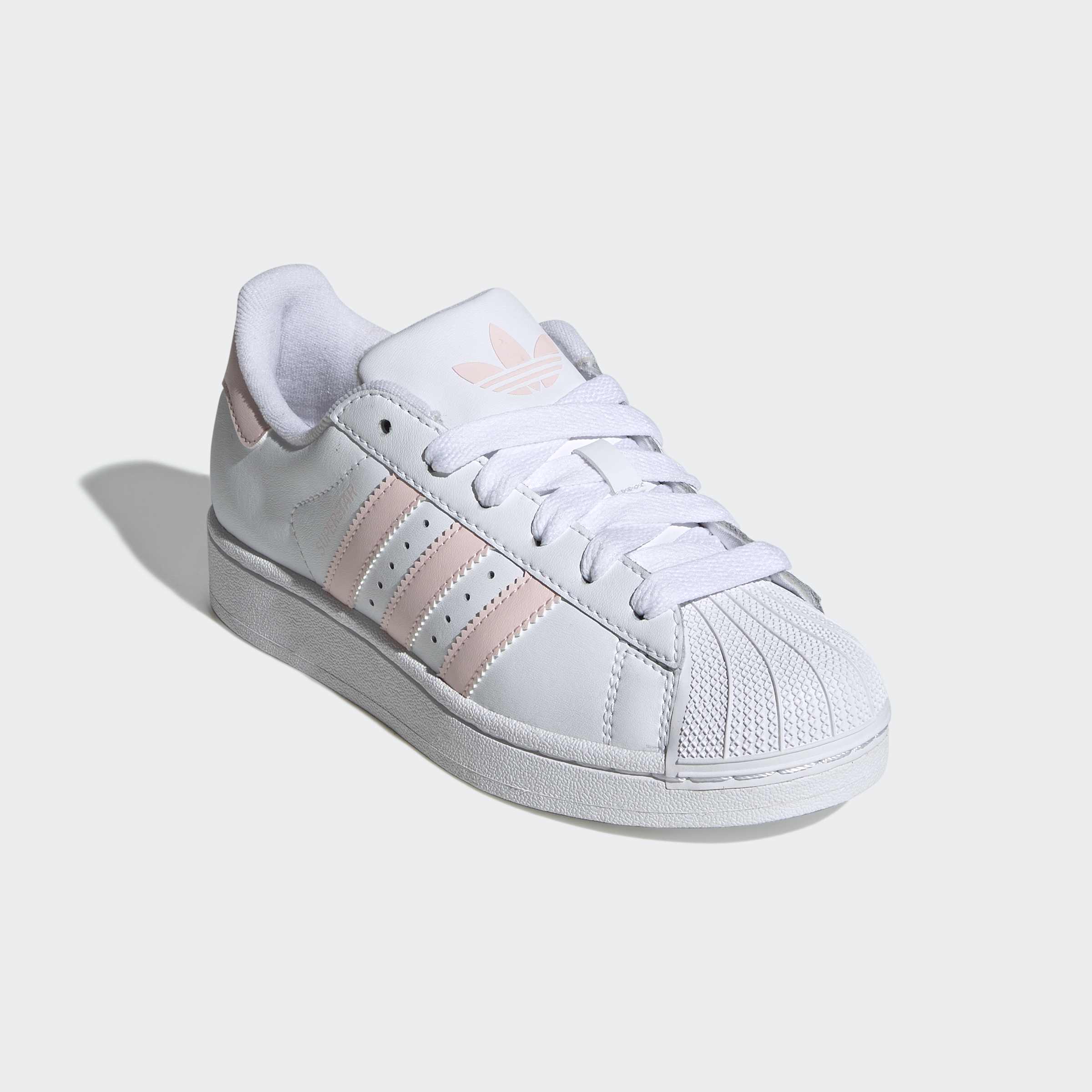 Big Kids adidas Originals Superstar II Shoes Cloud White / Sandy Pink
