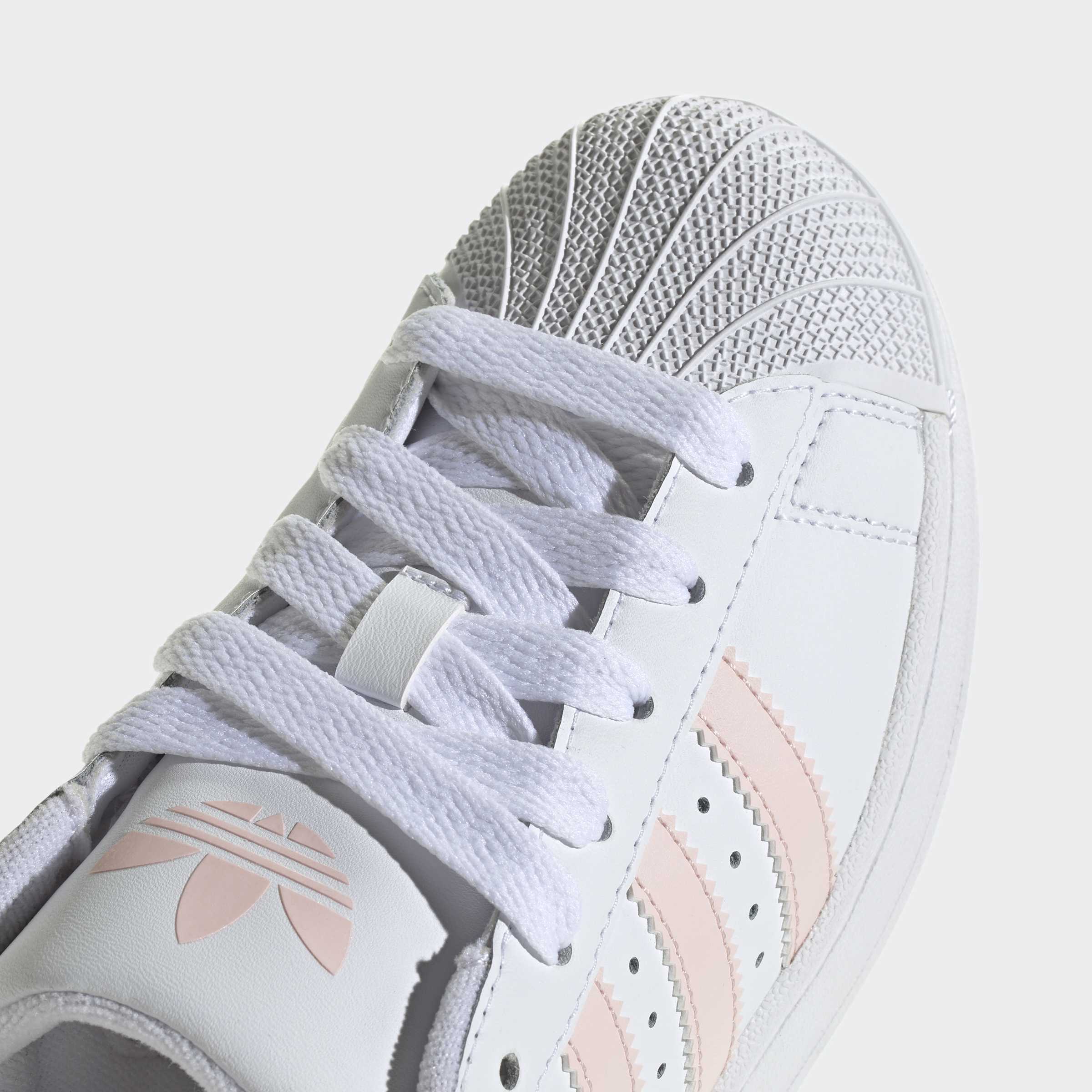 Big Kids adidas Originals Superstar II Shoes Cloud White / Sandy Pink