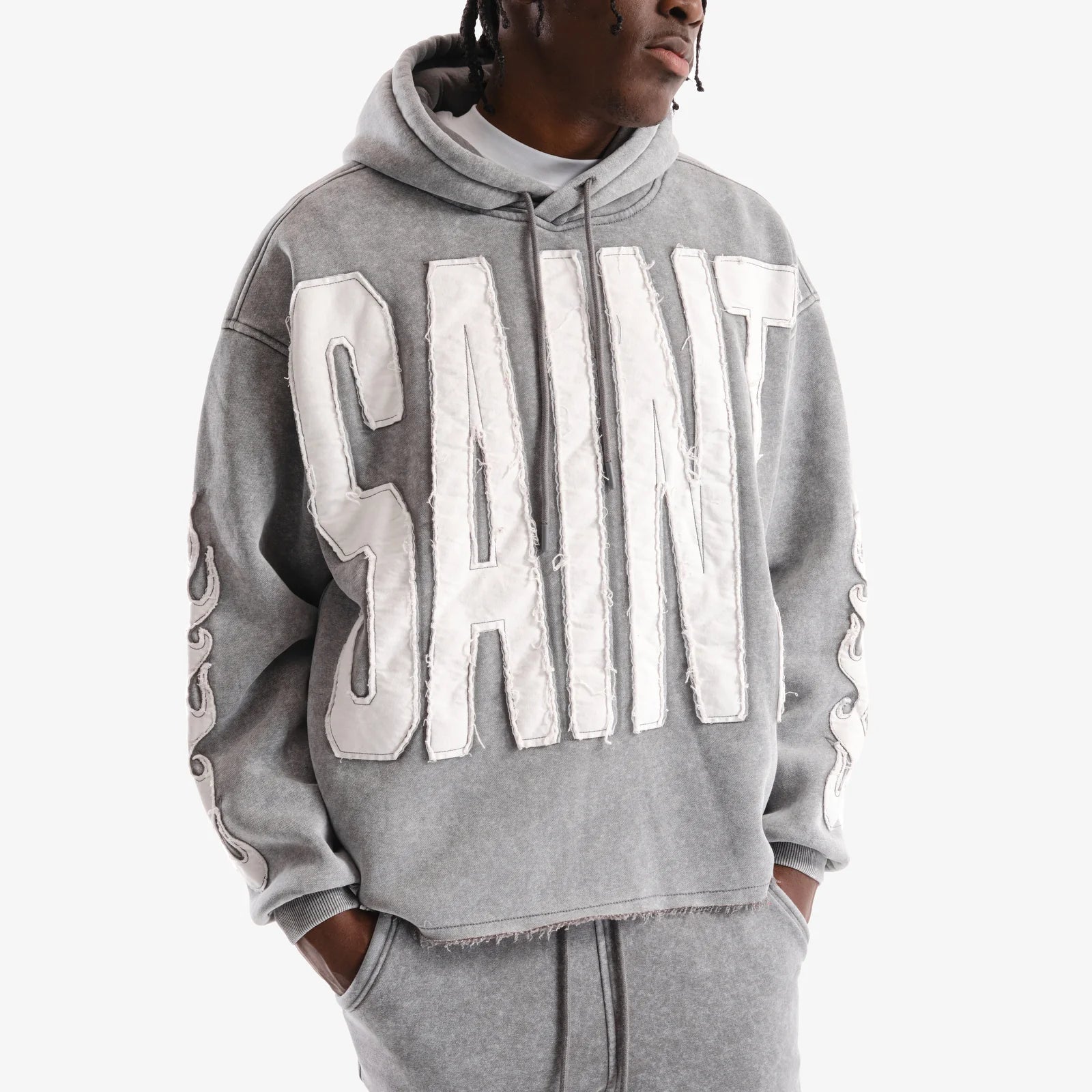 Men's Copper Rivet Saint Hoodie Gray