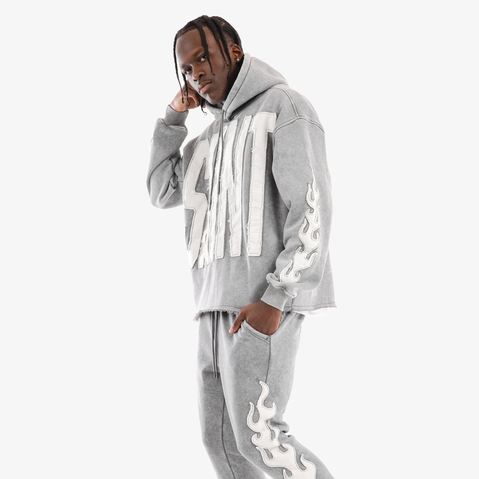 Men's Copper Rivet Saint Hoodie Gray