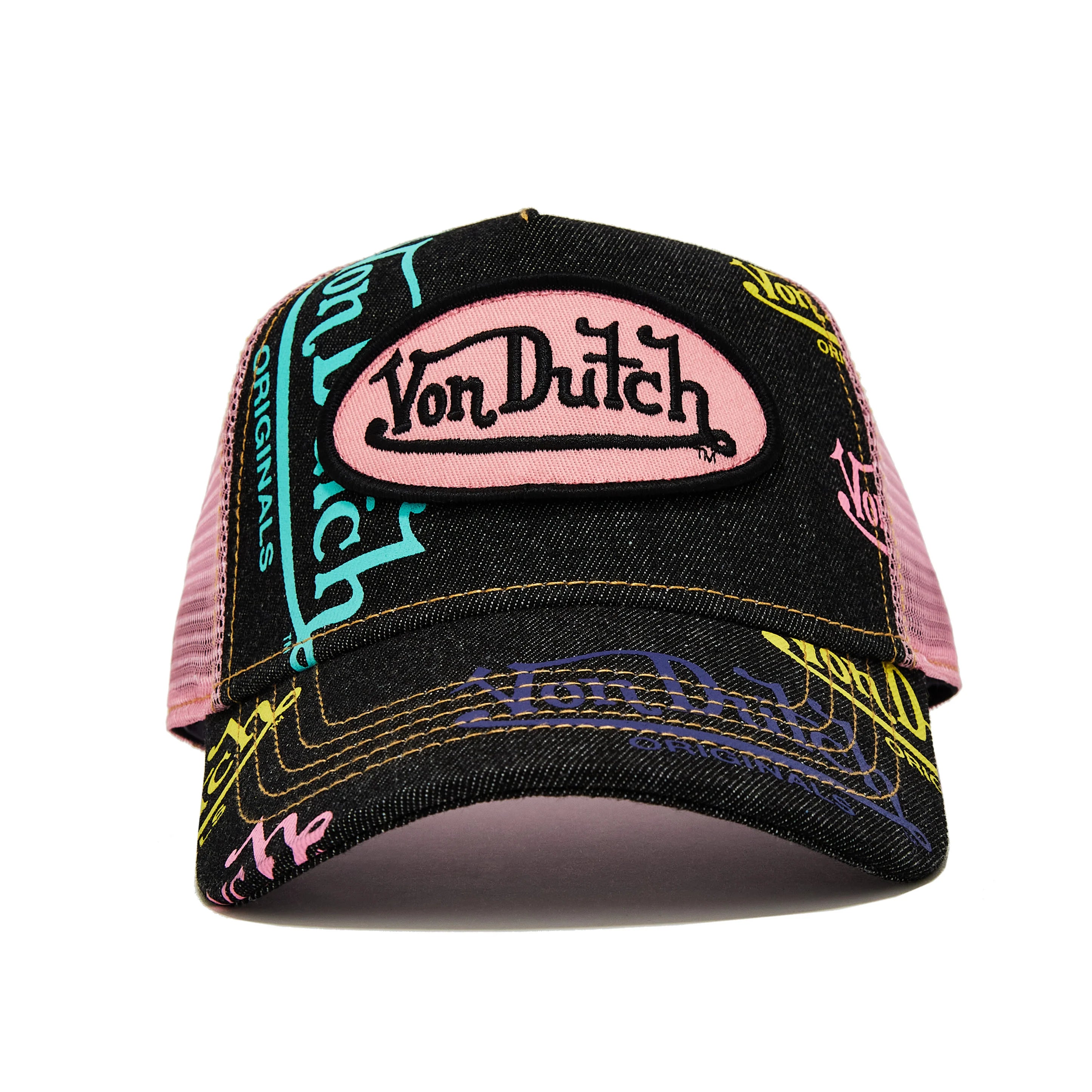 Von Dutch Tagged Trucker Hat Black Pink