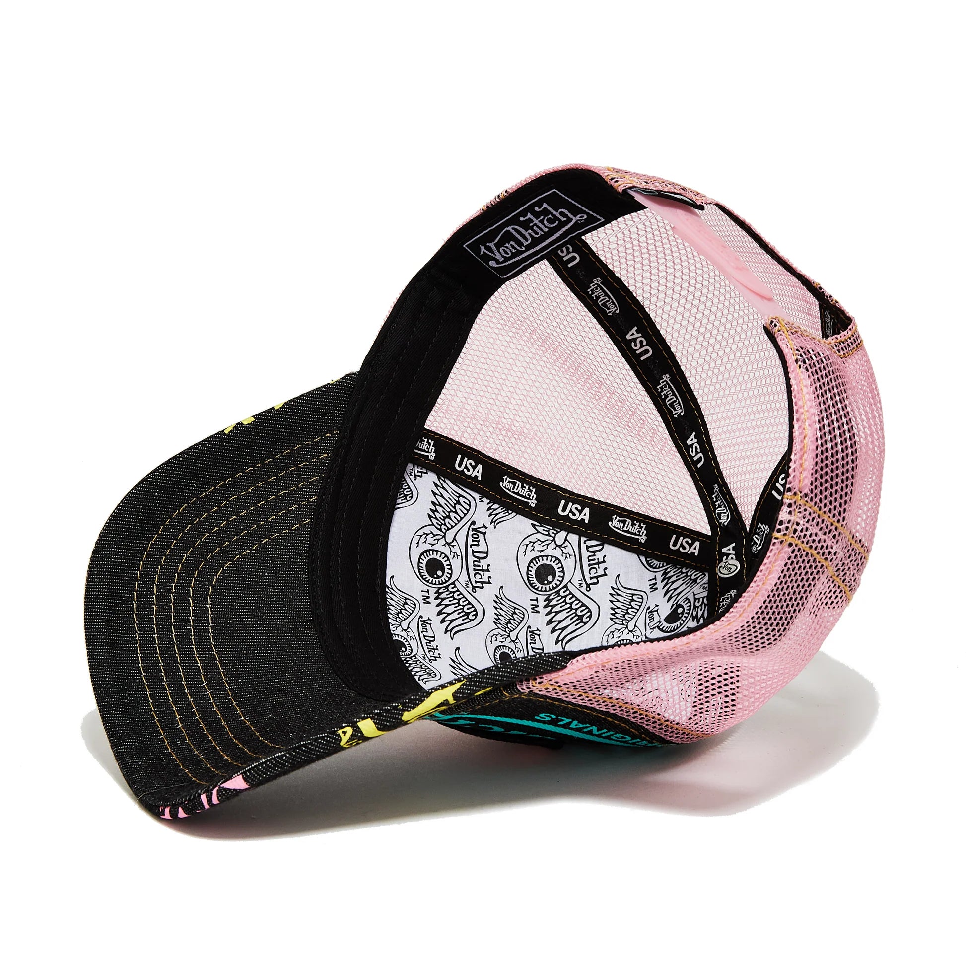 Von Dutch Tagged Trucker Hat Black Pink