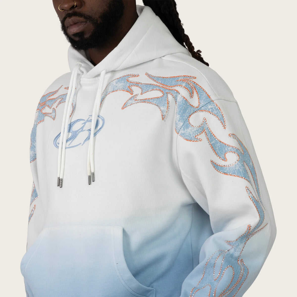 Men's Smoke Rise Oversized Scorpion Hoodie Chalk