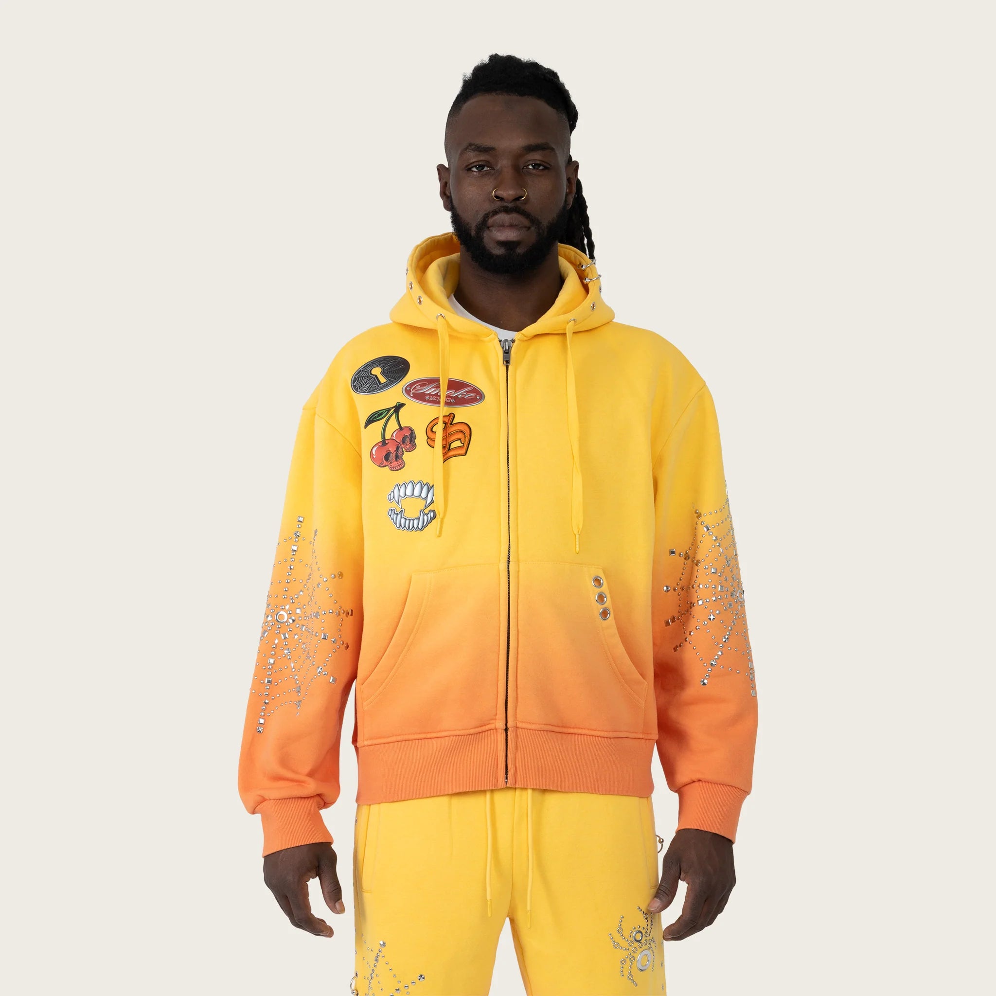 Men's Smoke Rise Oversized No Rules Fleece Full Zip Hoodie Daffodil Yellow