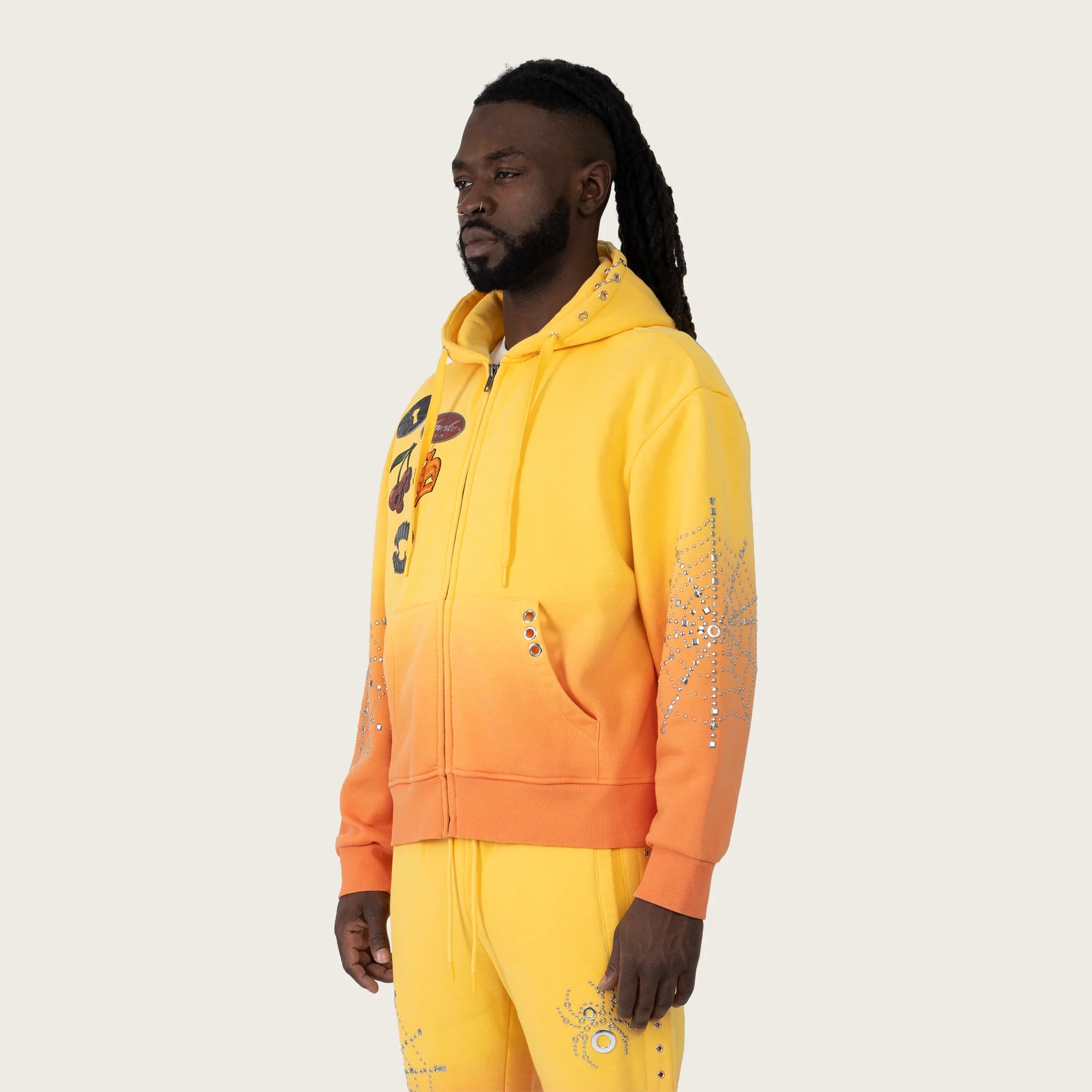Men's Smoke Rise Oversized No Rules Fleece Full Zip Hoodie Daffodil Yellow