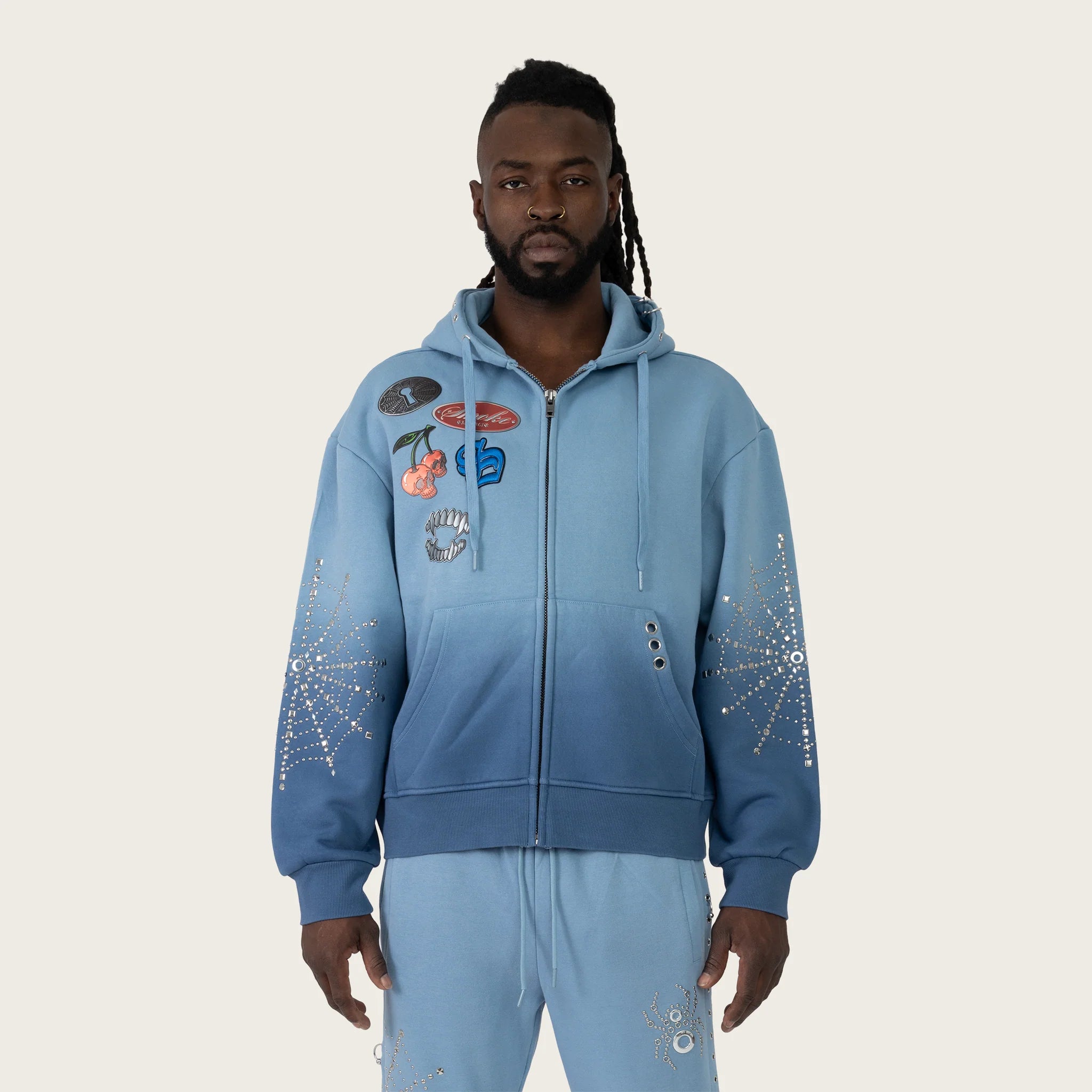 Men's Smoke Rise Oversized No Rules Fleece Full Zip Hoodie Dusk Blue