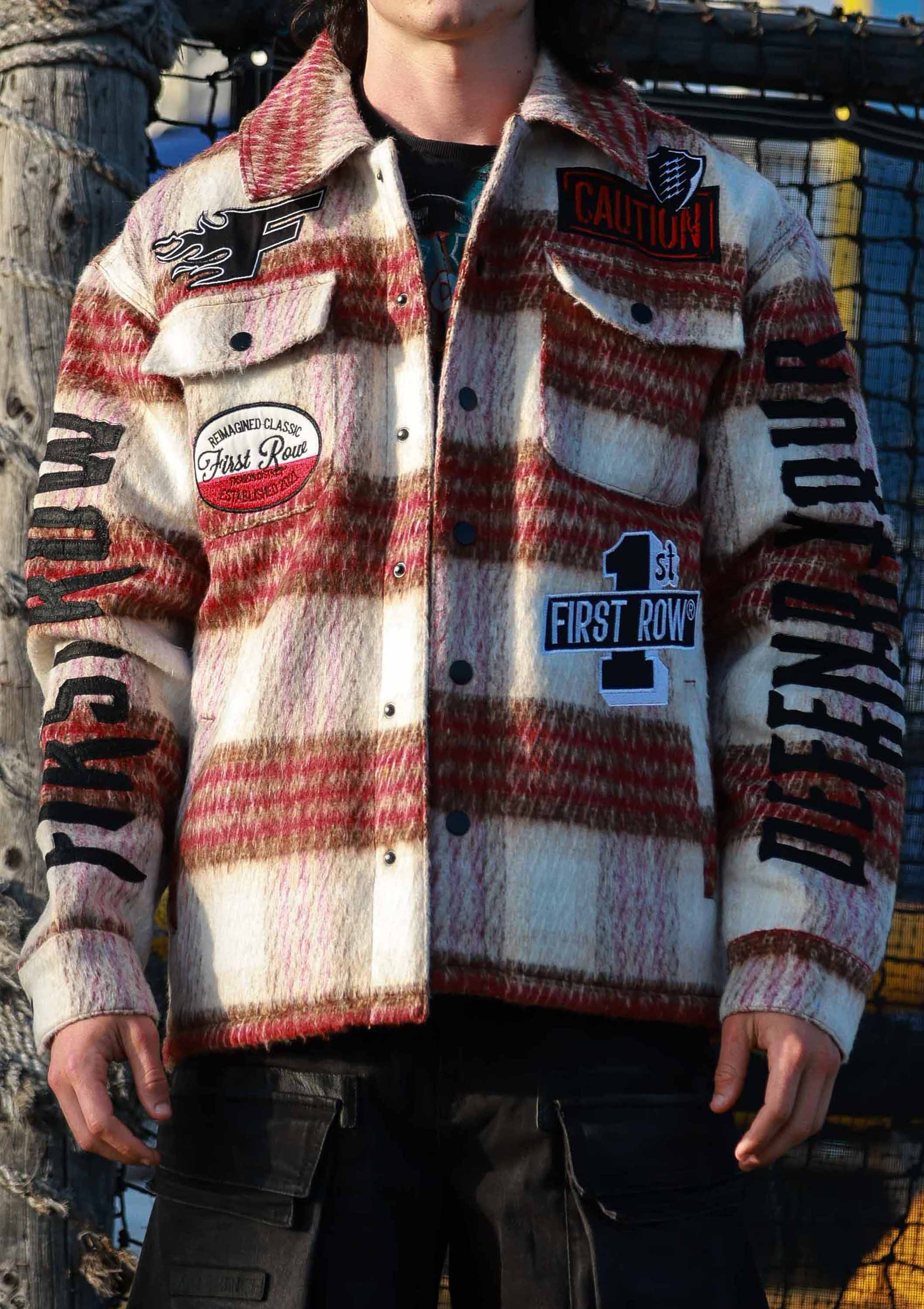 Men's First Row Caution Not So Quiet Shacket Burgundy