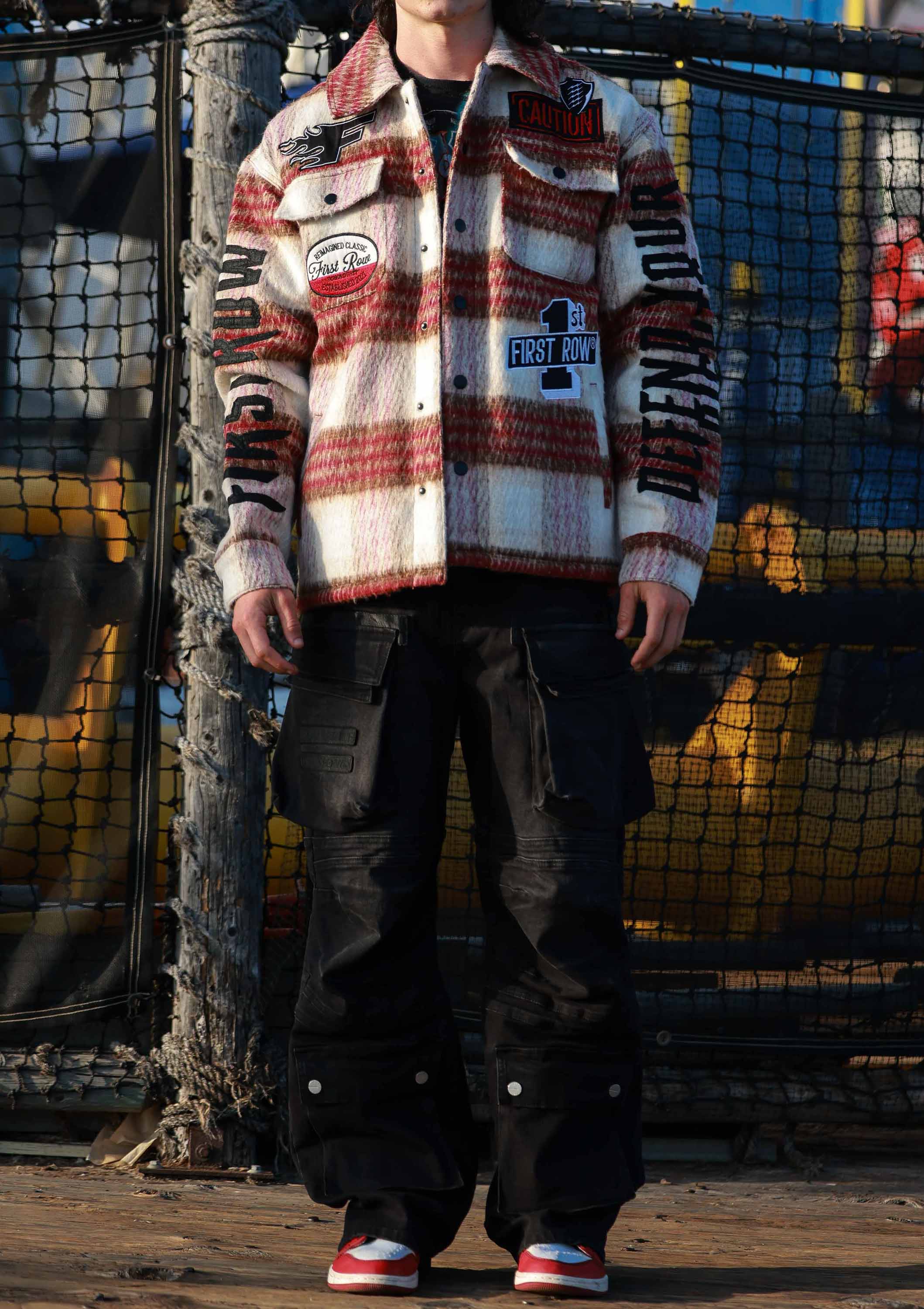 Men's First Row Caution Not So Quiet Shacket Burgundy