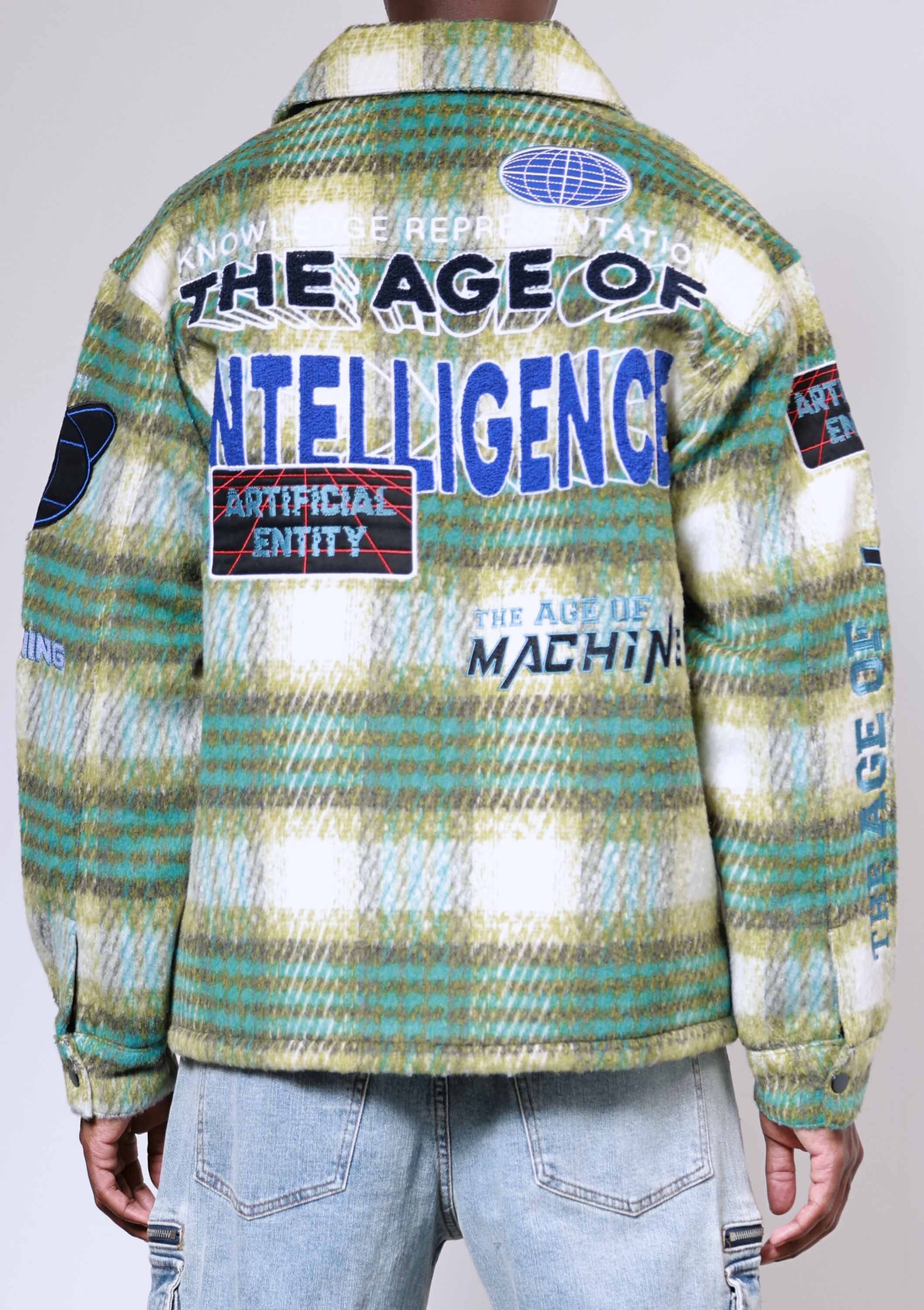 Men's First Row Post Human Shacket Green