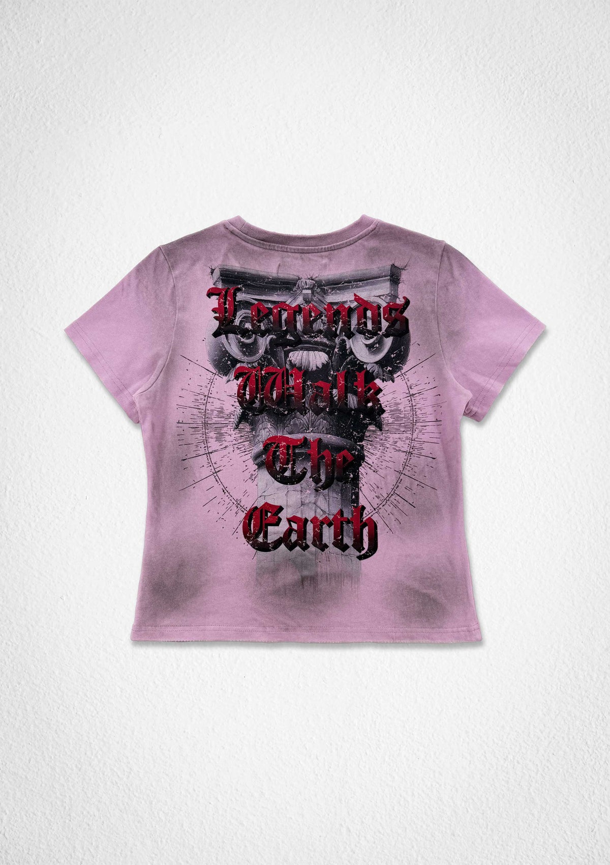 Women's First Row Gods and Mortals Lone Angel Baby Tee Pink