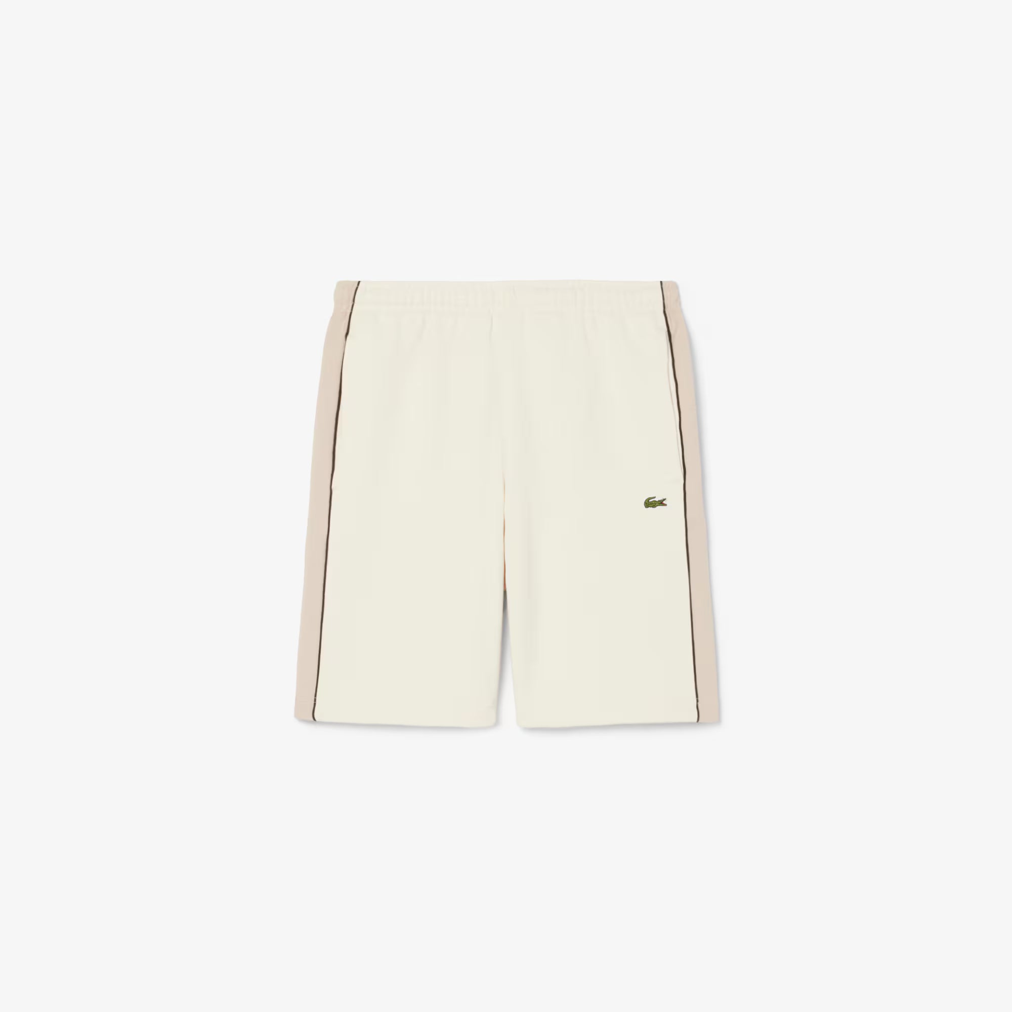 Men's Lacoste Regular Fit Colorblock Fleece Shorts Beige