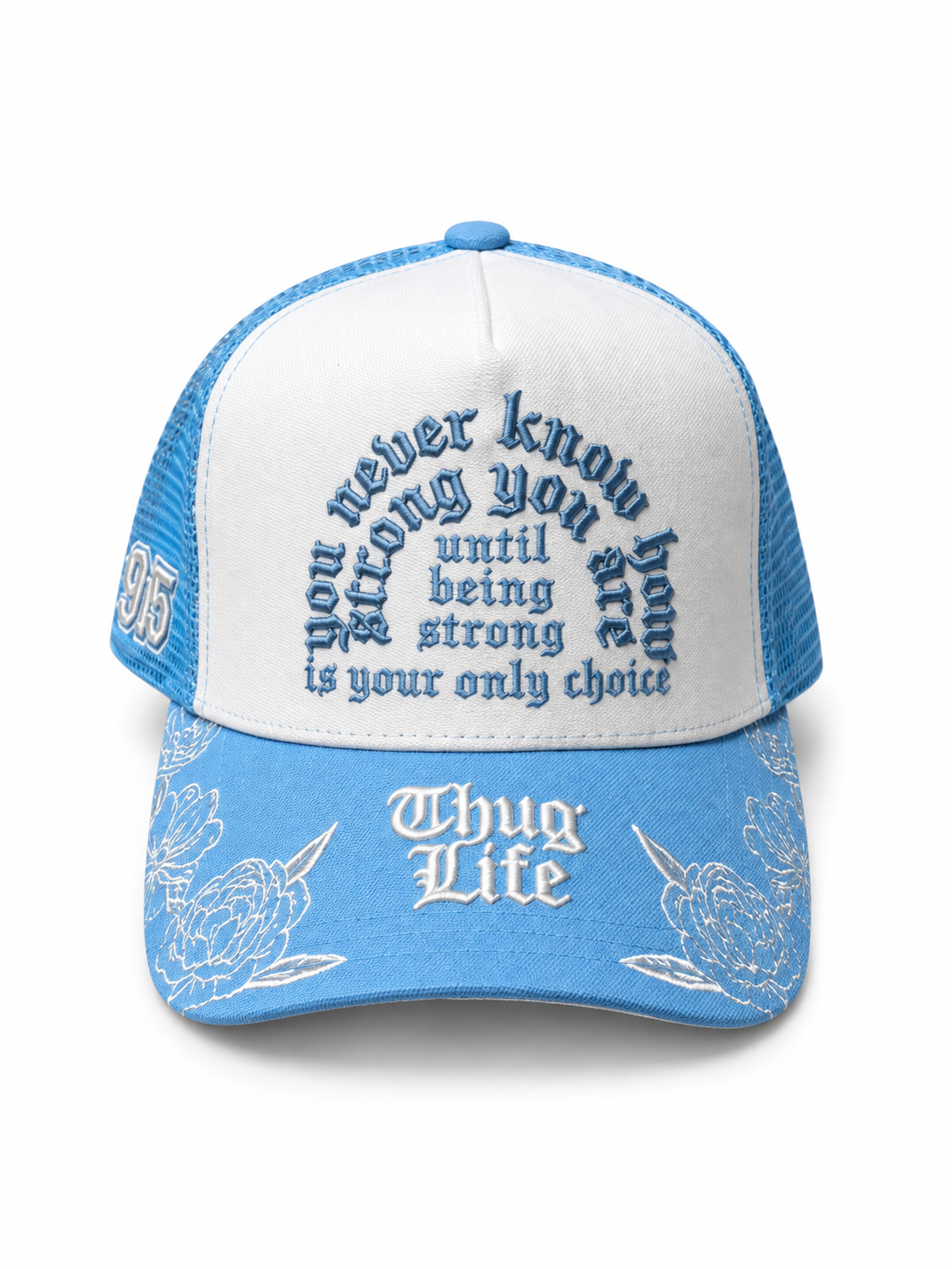 Unisex Gold Star Thug Life Trucker Hat Blue