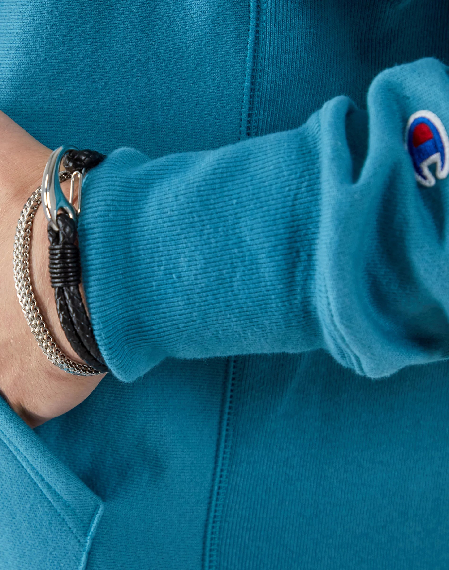 Champion sweater sales dark blue leather