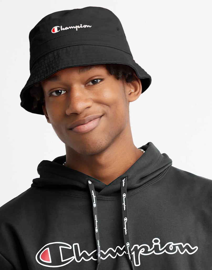 Unisex Champion Garment Washed Bucket Hat Black